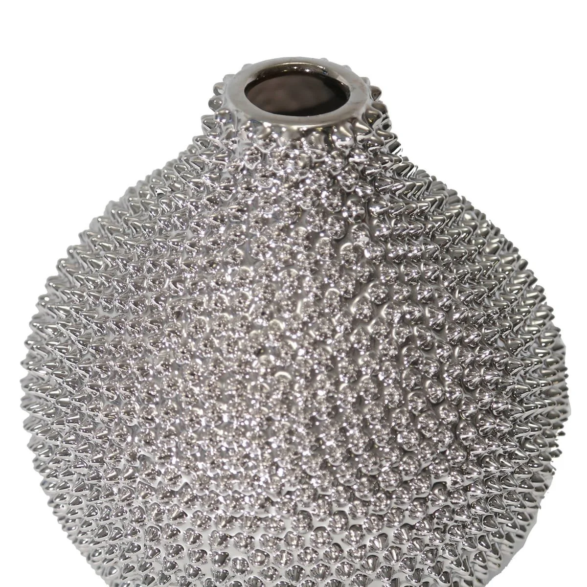 Ec Silver Spiked Ceramic Vase 10" Rf - Image 4