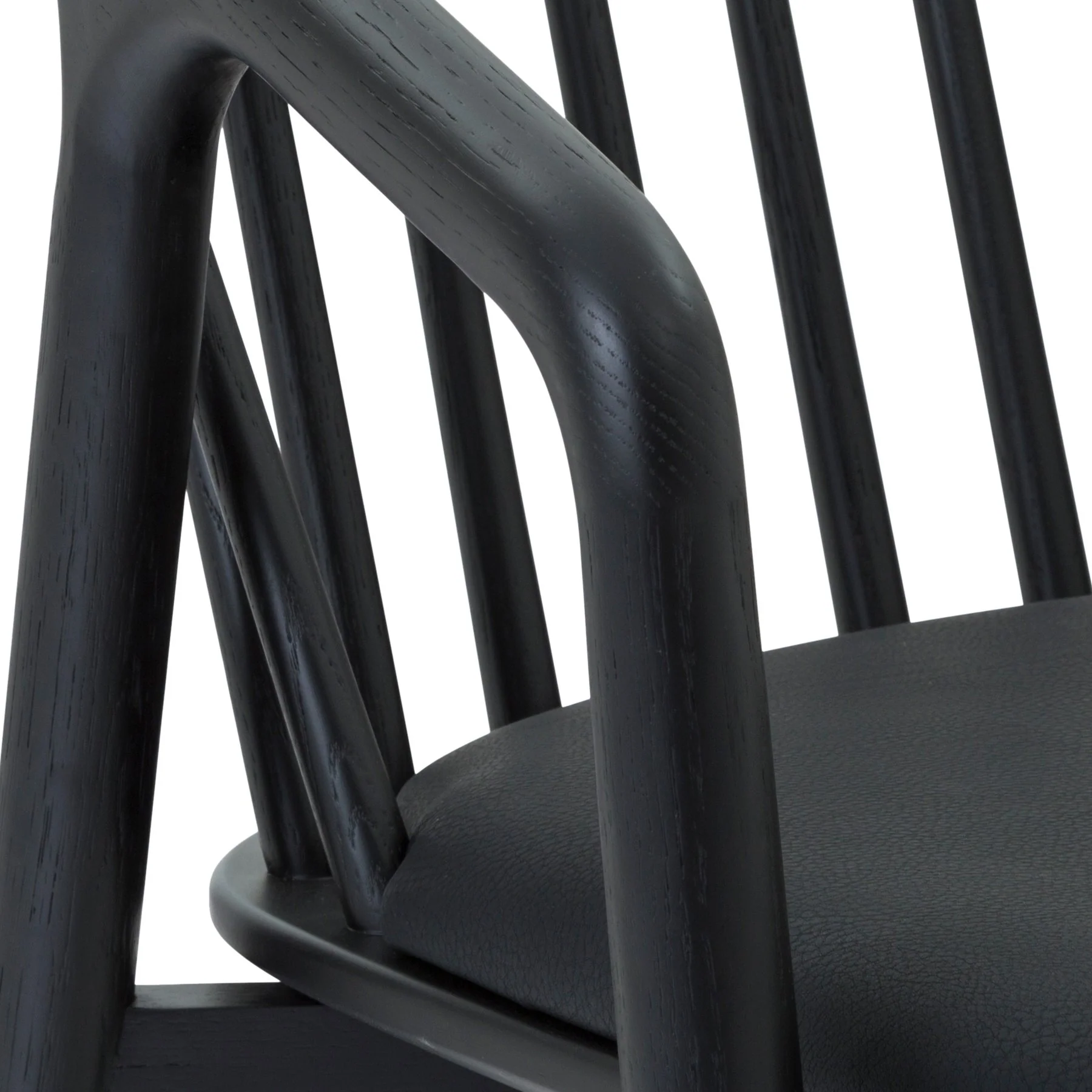 Echo Black Oak Wood and Faux Leather Bar Stool - Image 8
