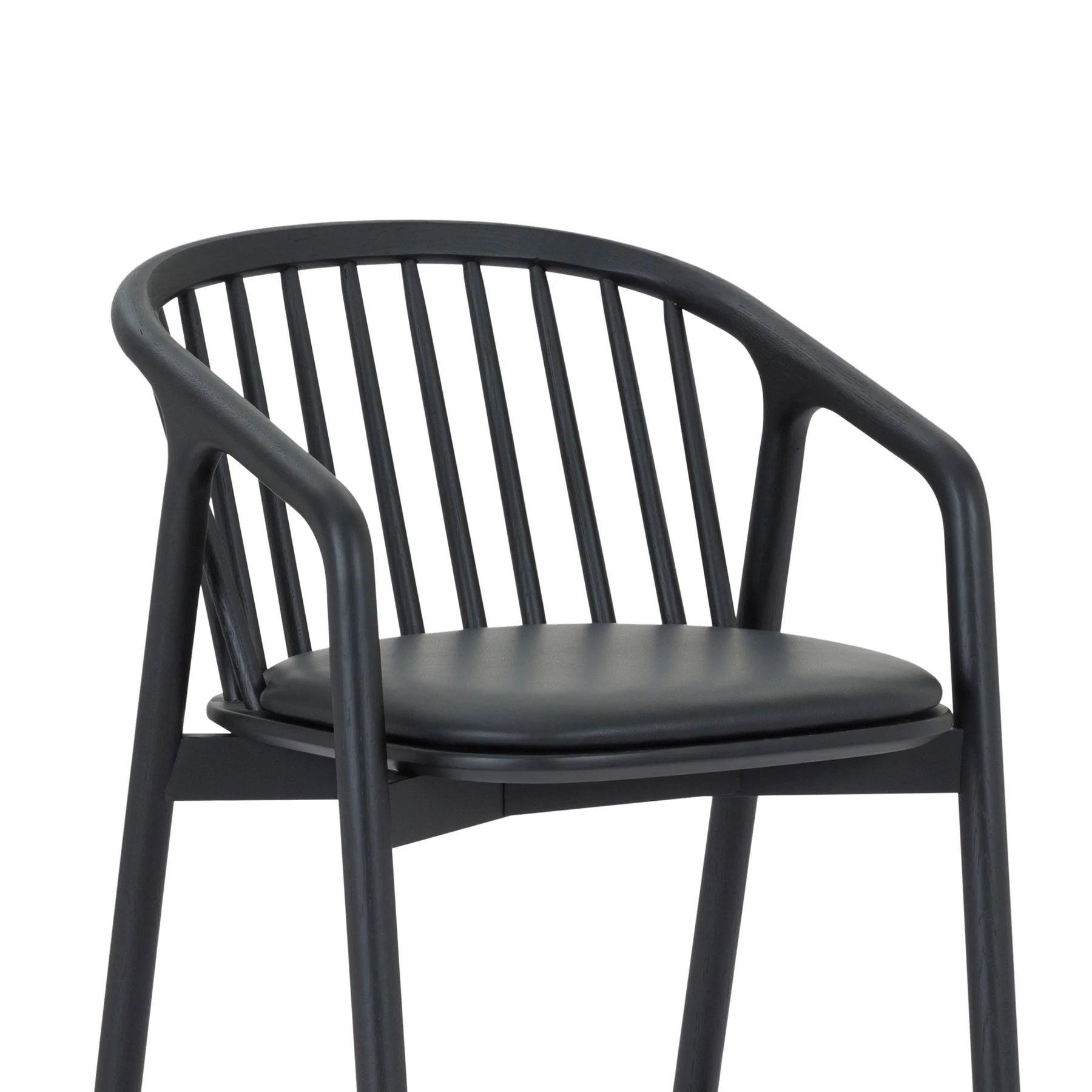 Echo Black Oak Wood and Faux Leather Counter Stool - Image 5