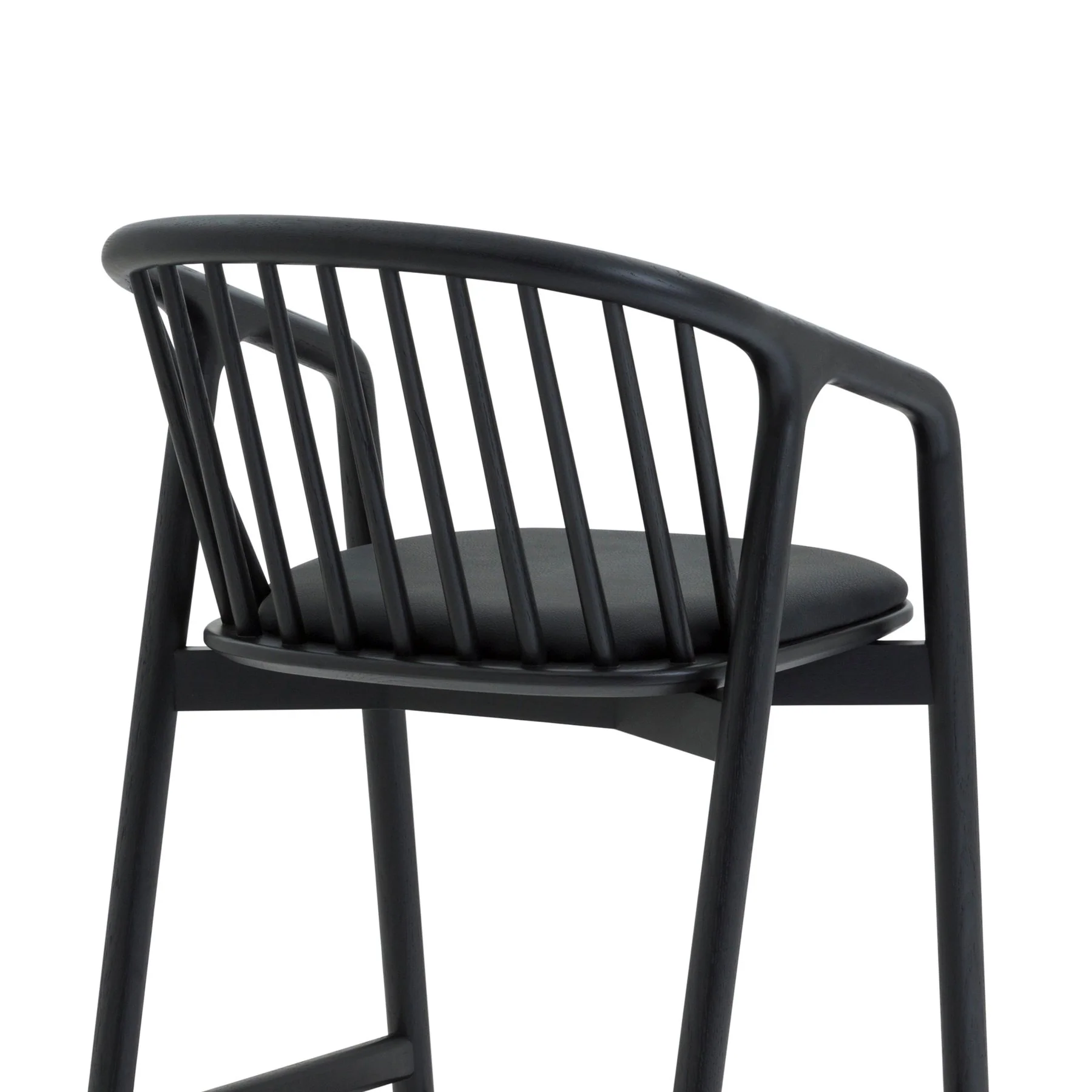 Echo Black Oak Wood and Faux Leather Counter Stool - Image 6