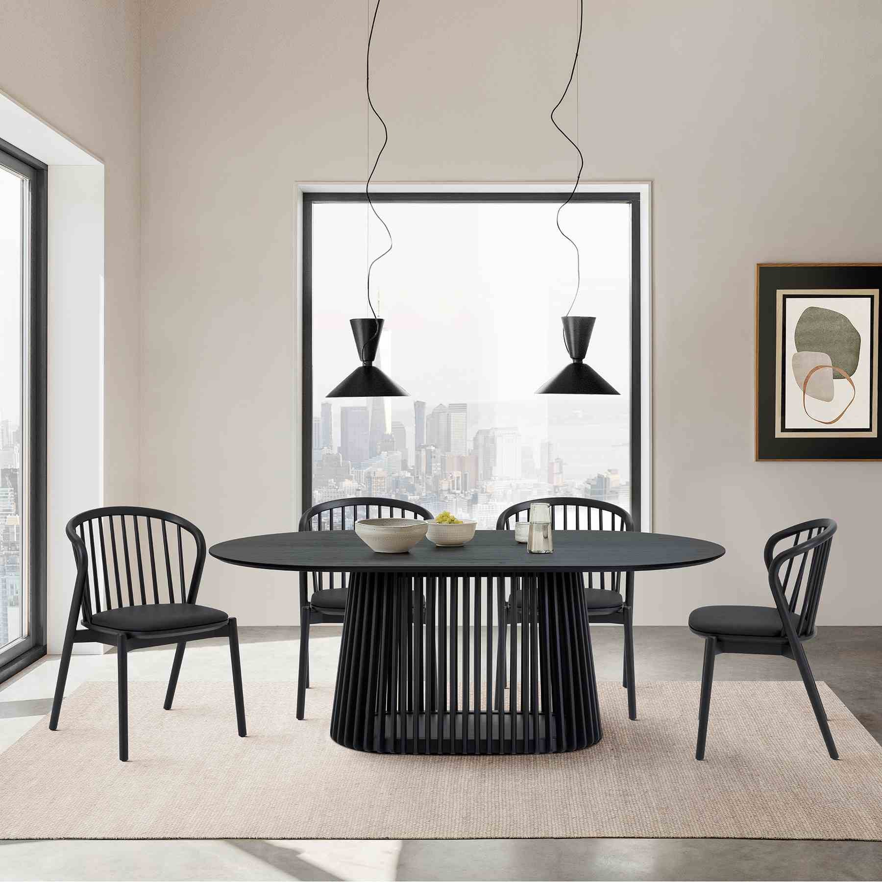 Echo Black Oak Wood and Faux Leather Dining Chairs - Set of 2 - Image 13
