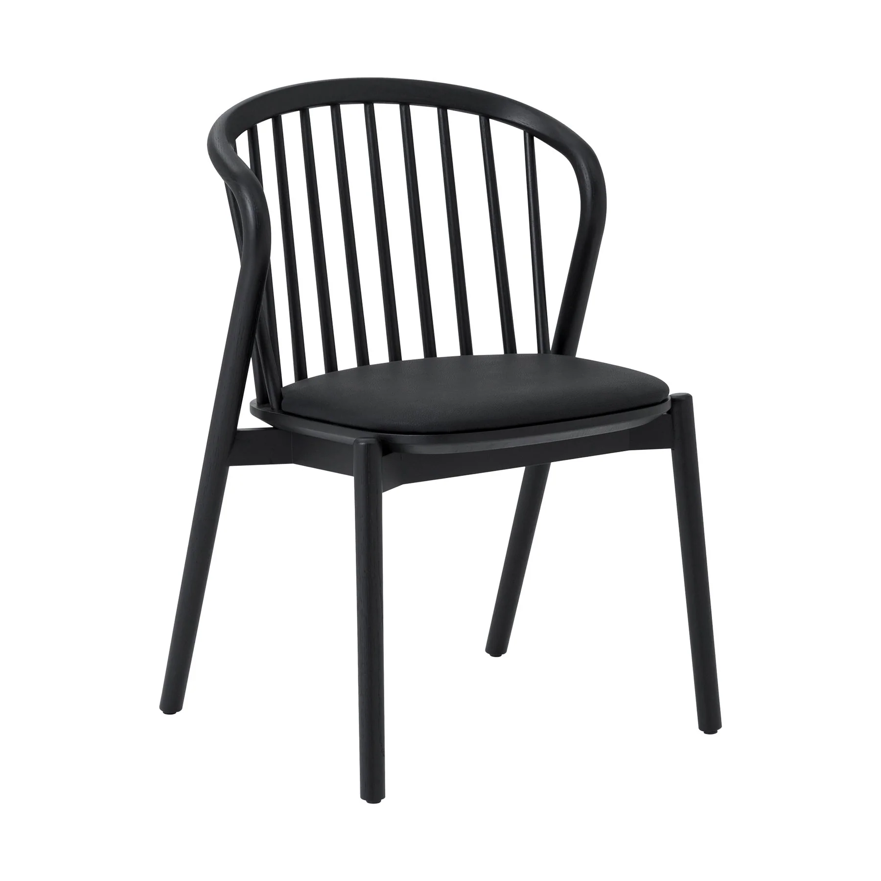 Echo Black Oak Wood and Faux Leather Dining Chairs - Set of 2 - Image 2