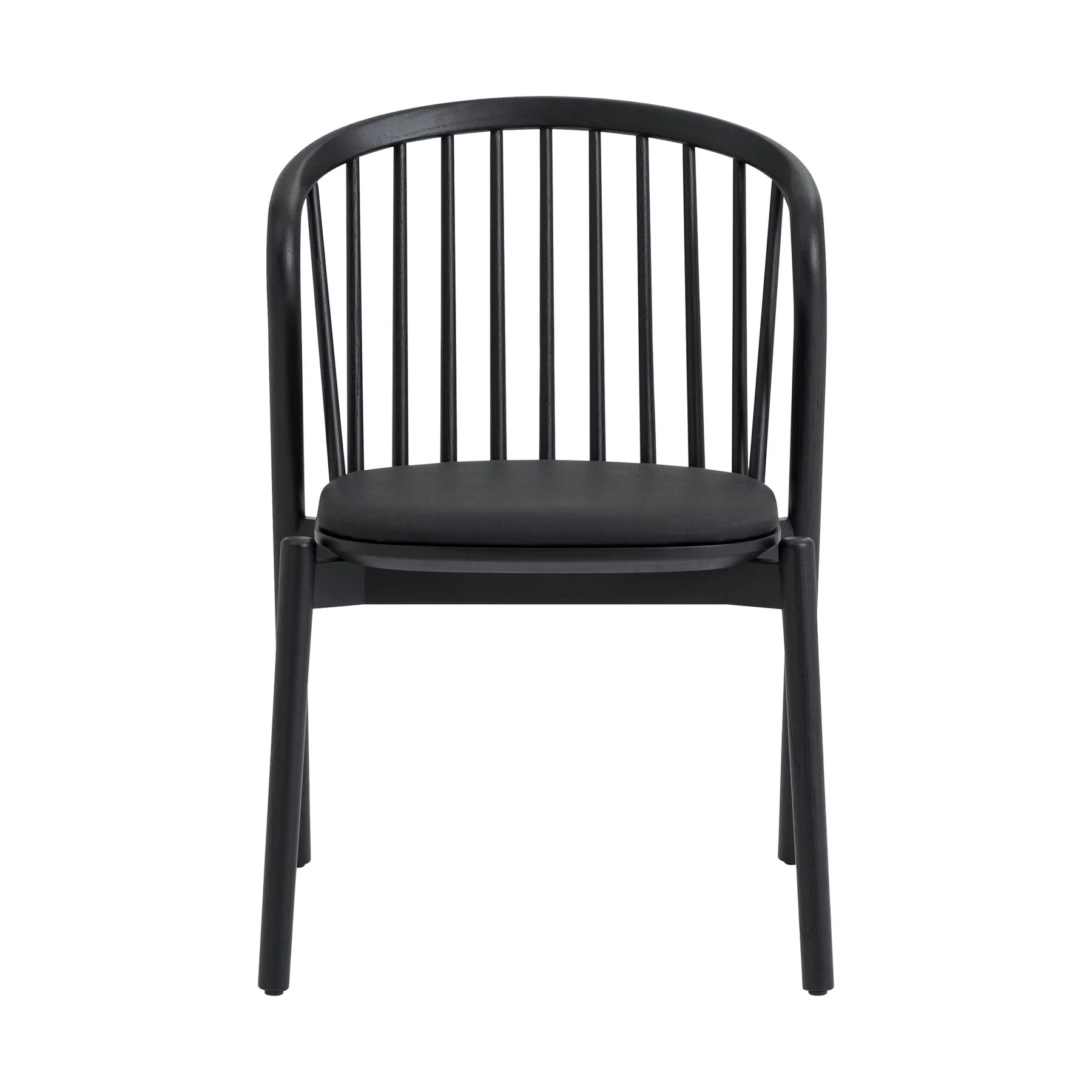 Echo Black Oak Wood and Faux Leather Dining Chairs - Set of 2 - Image 3