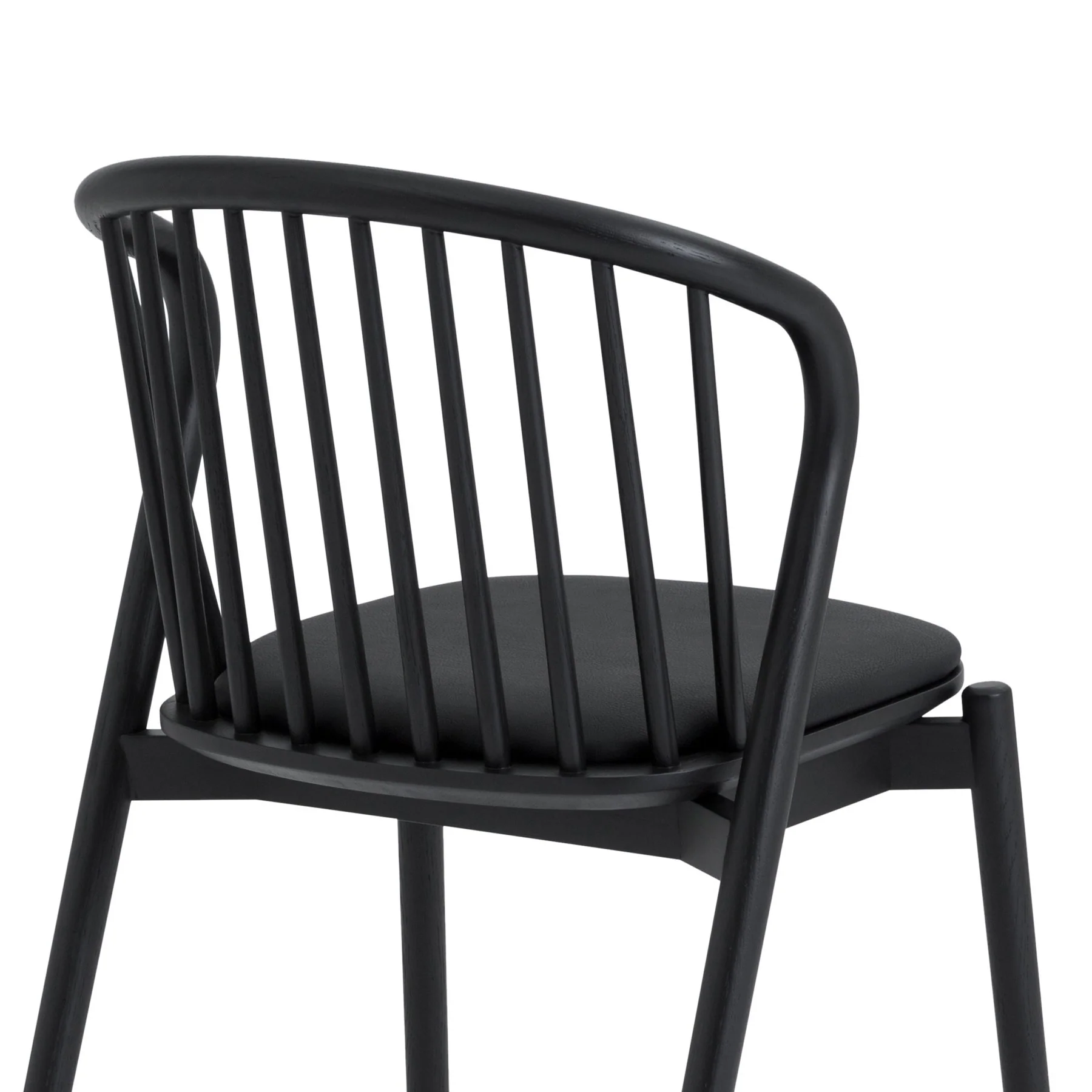 Echo Black Oak Wood and Faux Leather Dining Chairs - Set of 2 - Image 7