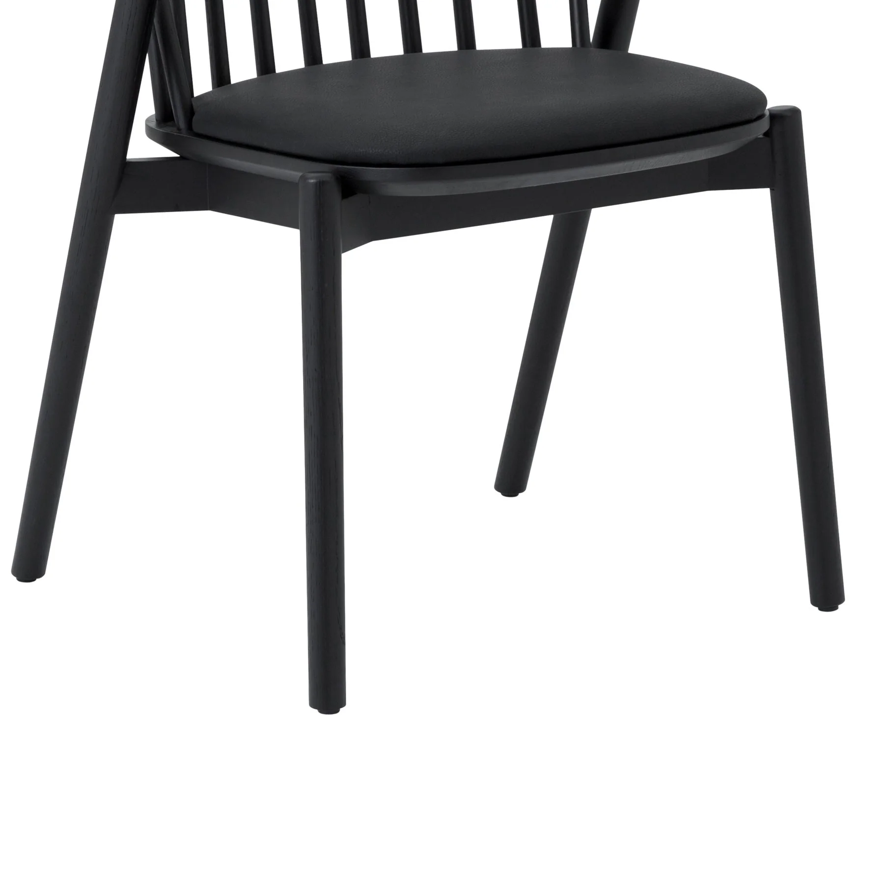 Echo Black Oak Wood and Faux Leather Dining Chairs - Set of 2 - Image 8
