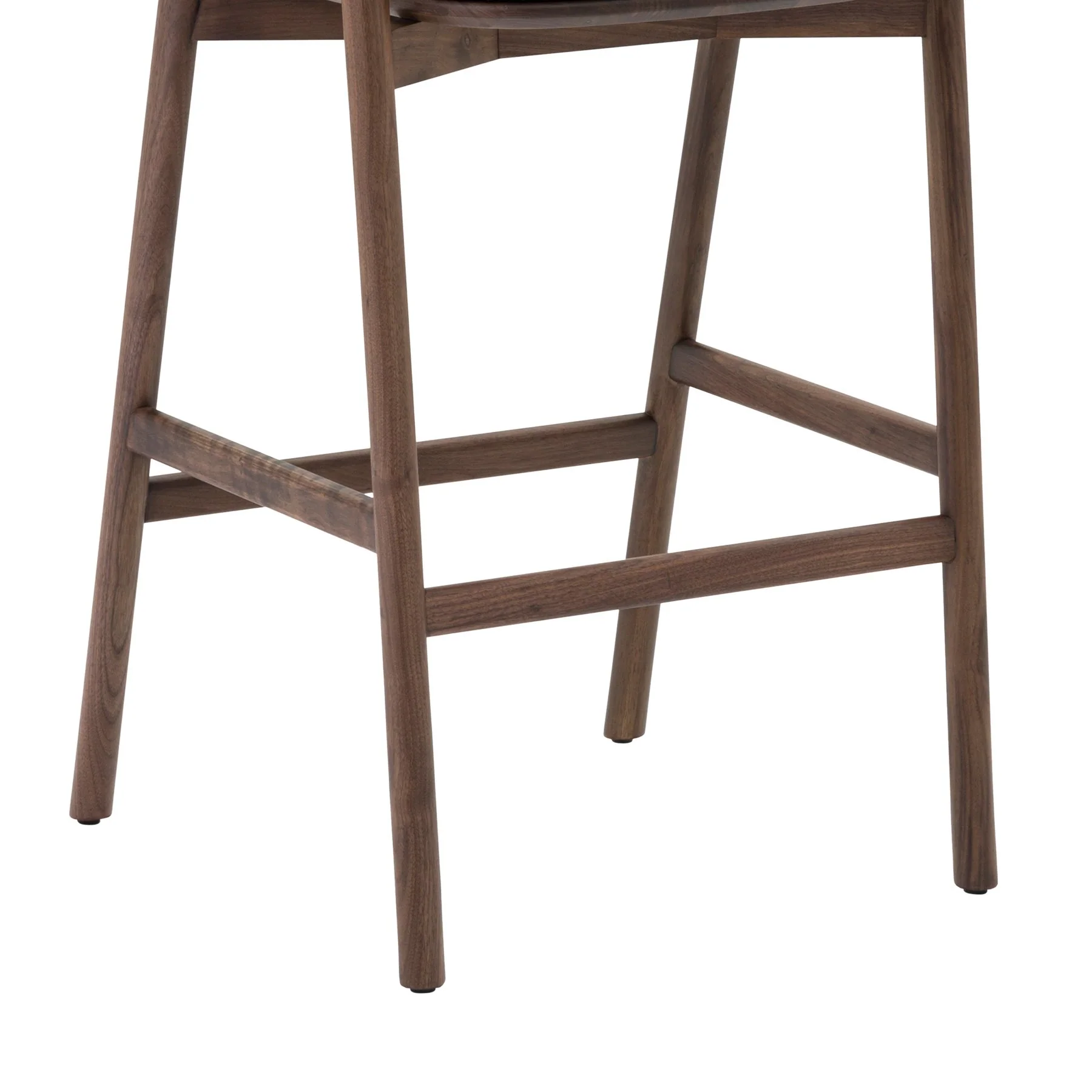 Echo Walnut Wood and Black Faux Leather Bar Stool - Image 7