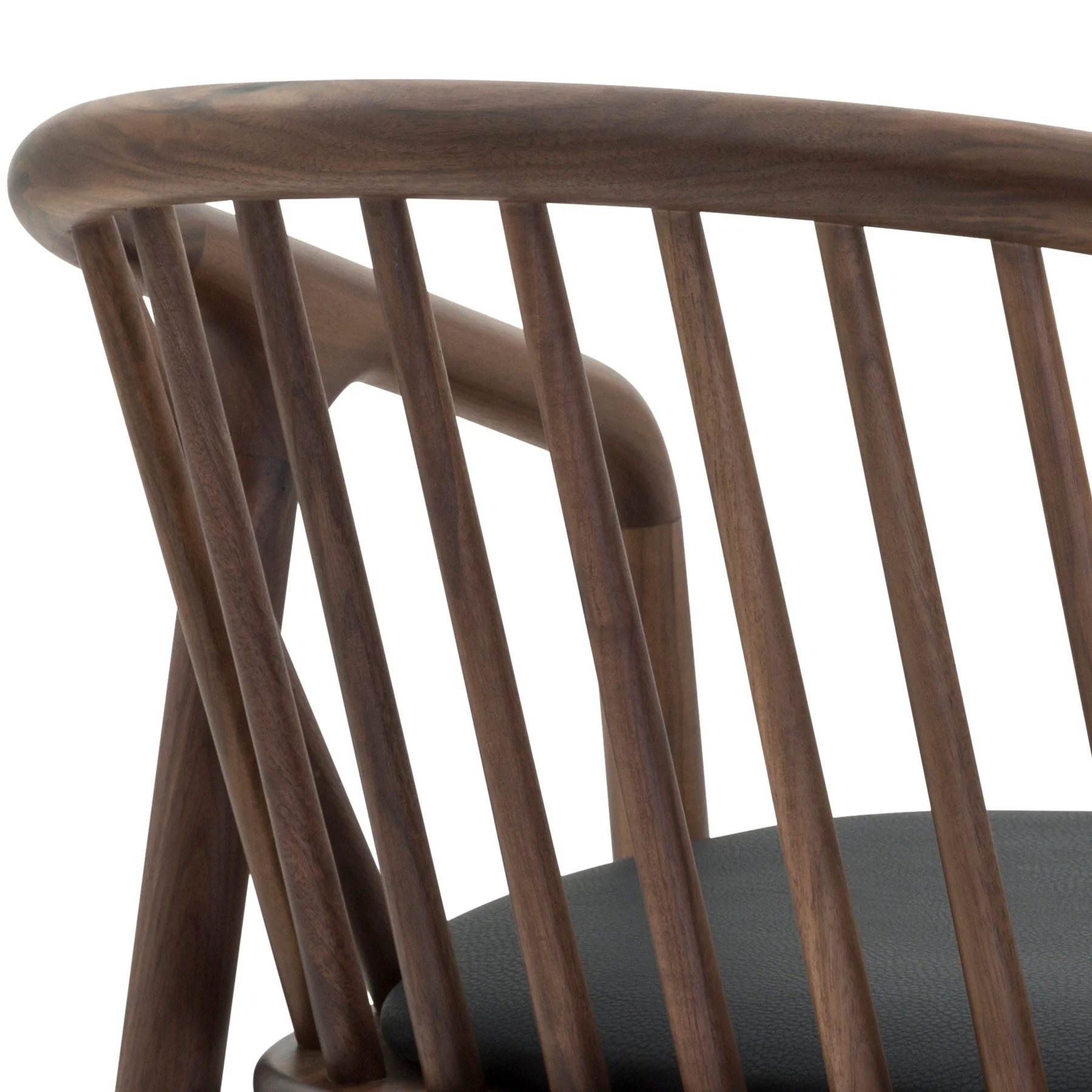 Echo Walnut Wood and Black Faux Leather Counter Stool - Image 9