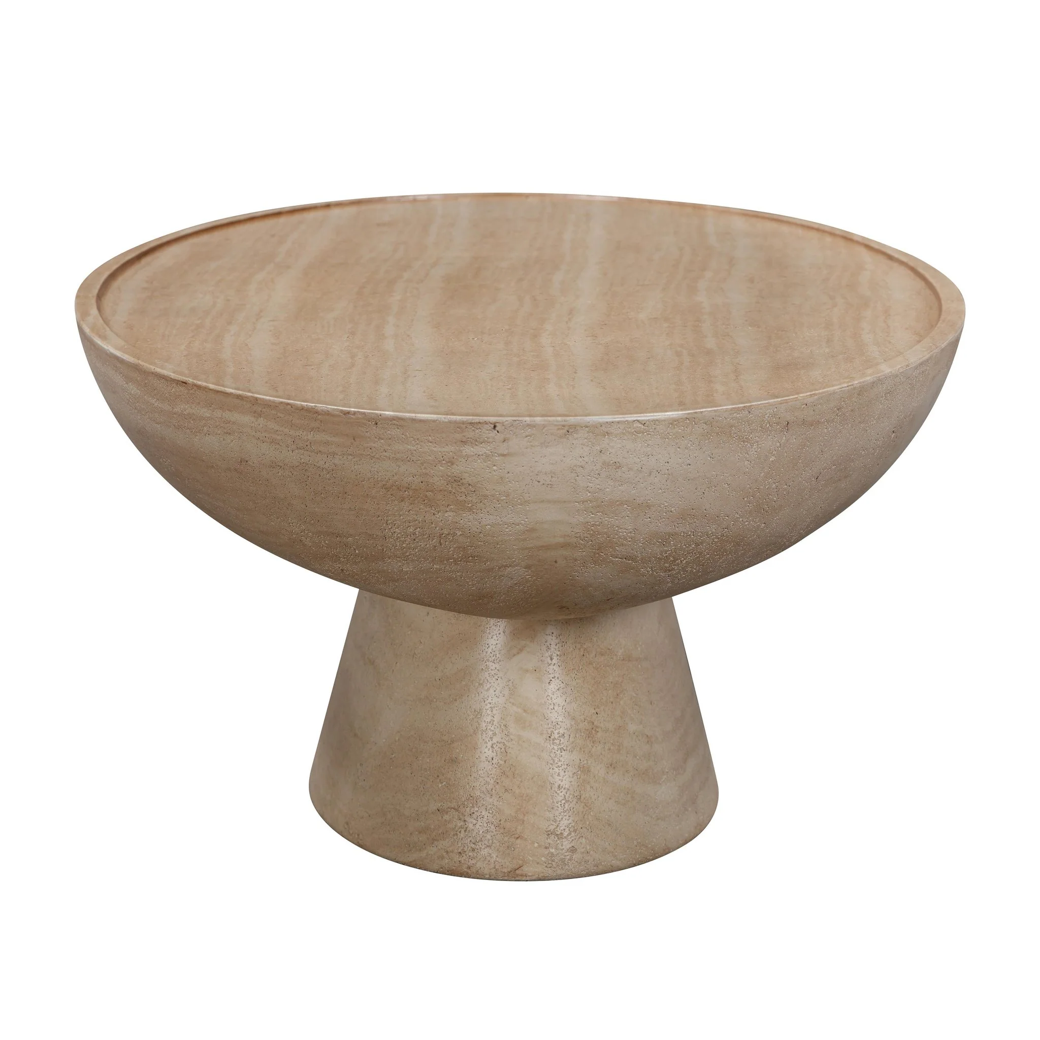 Eclipse Textured Faux Travertine Indoor / Outdoor Coffee Table - Image 4