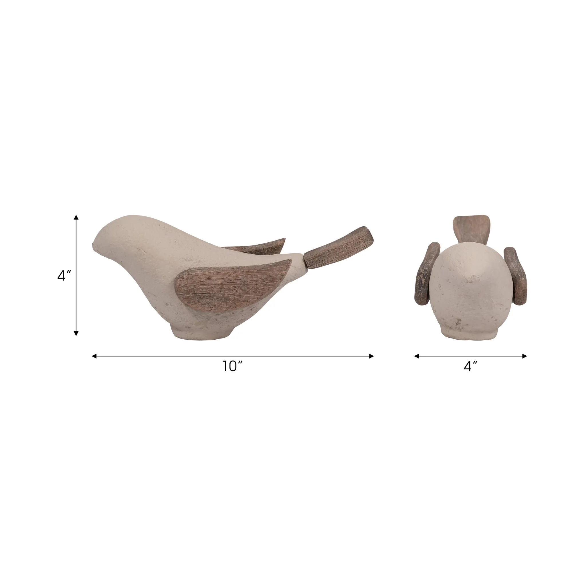 Ecomix, 10" Bird Deco, Ivory - Image 2