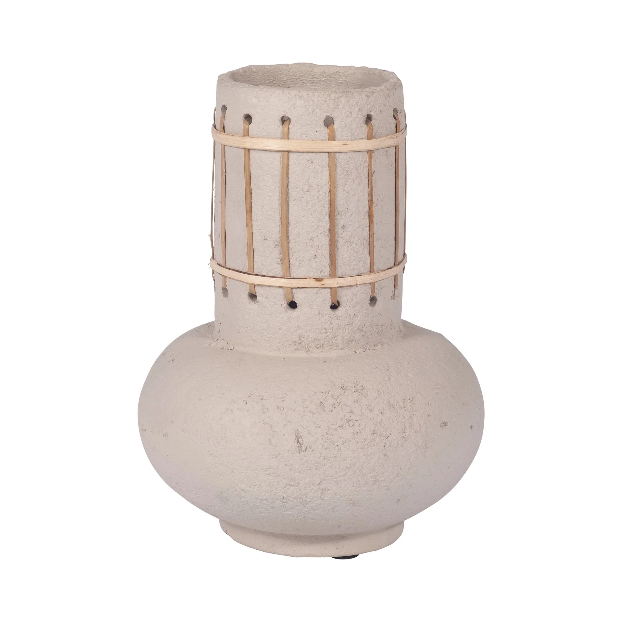 Ecomix, 10" Top Weave Nomad Vase, Ivory - Image 2