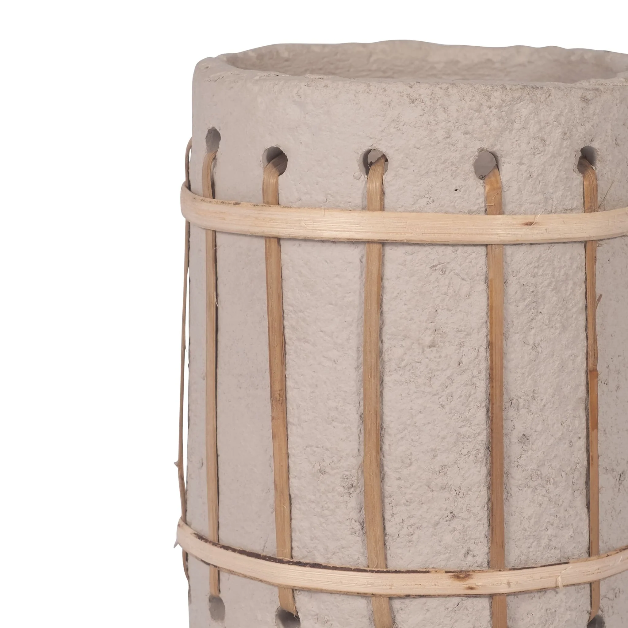 Ecomix, 10" Top Weave Nomad Vase, Ivory - Image 4