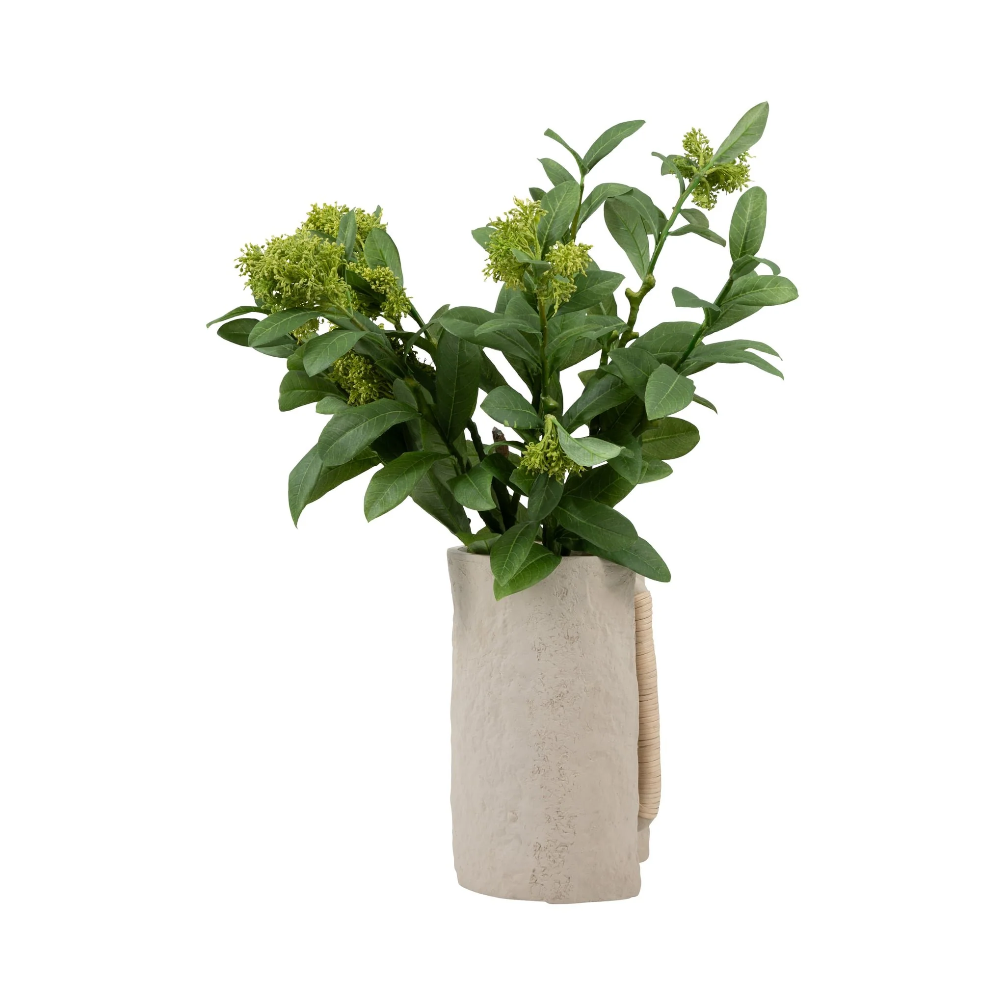 Ecomix, 12" Crafted Vase W Handle, Ivory - Image 2