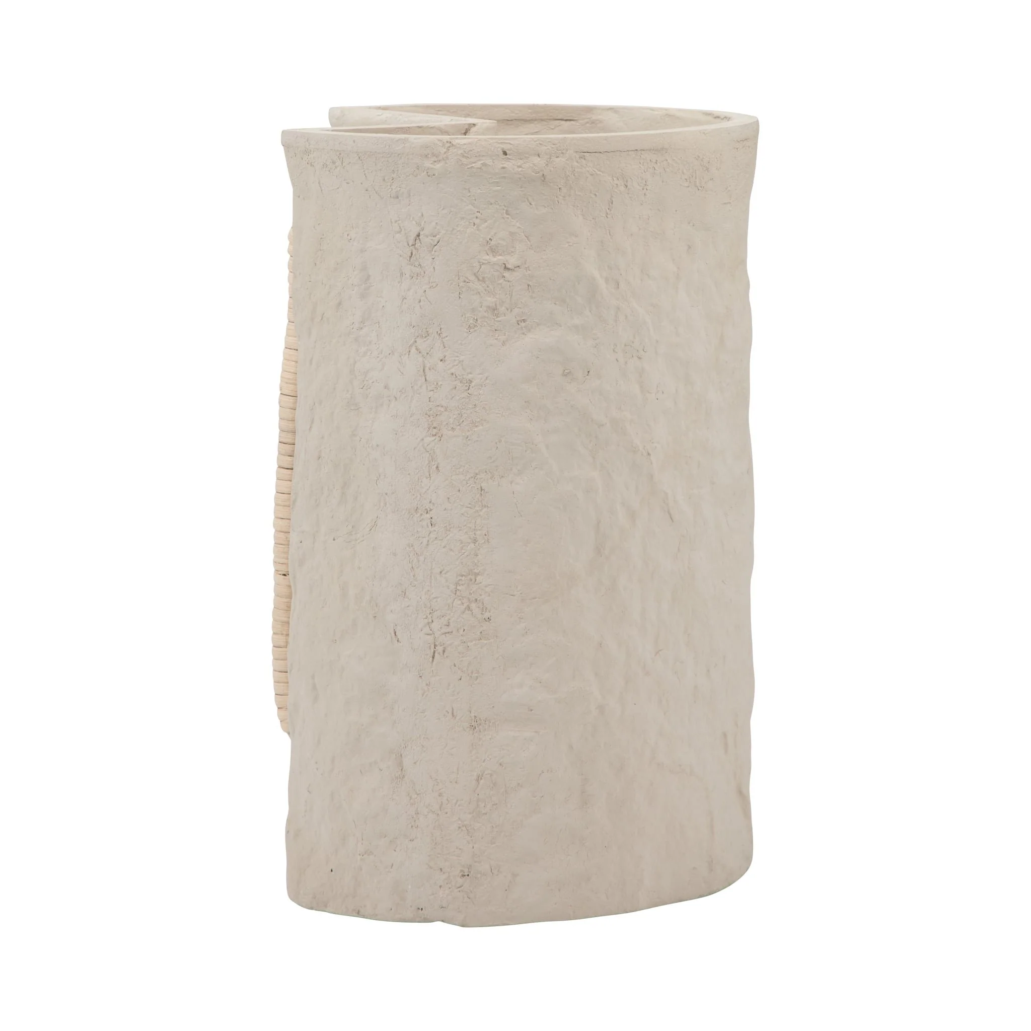 Ecomix, 12" Crafted Vase W Handle, Ivory - Image 3