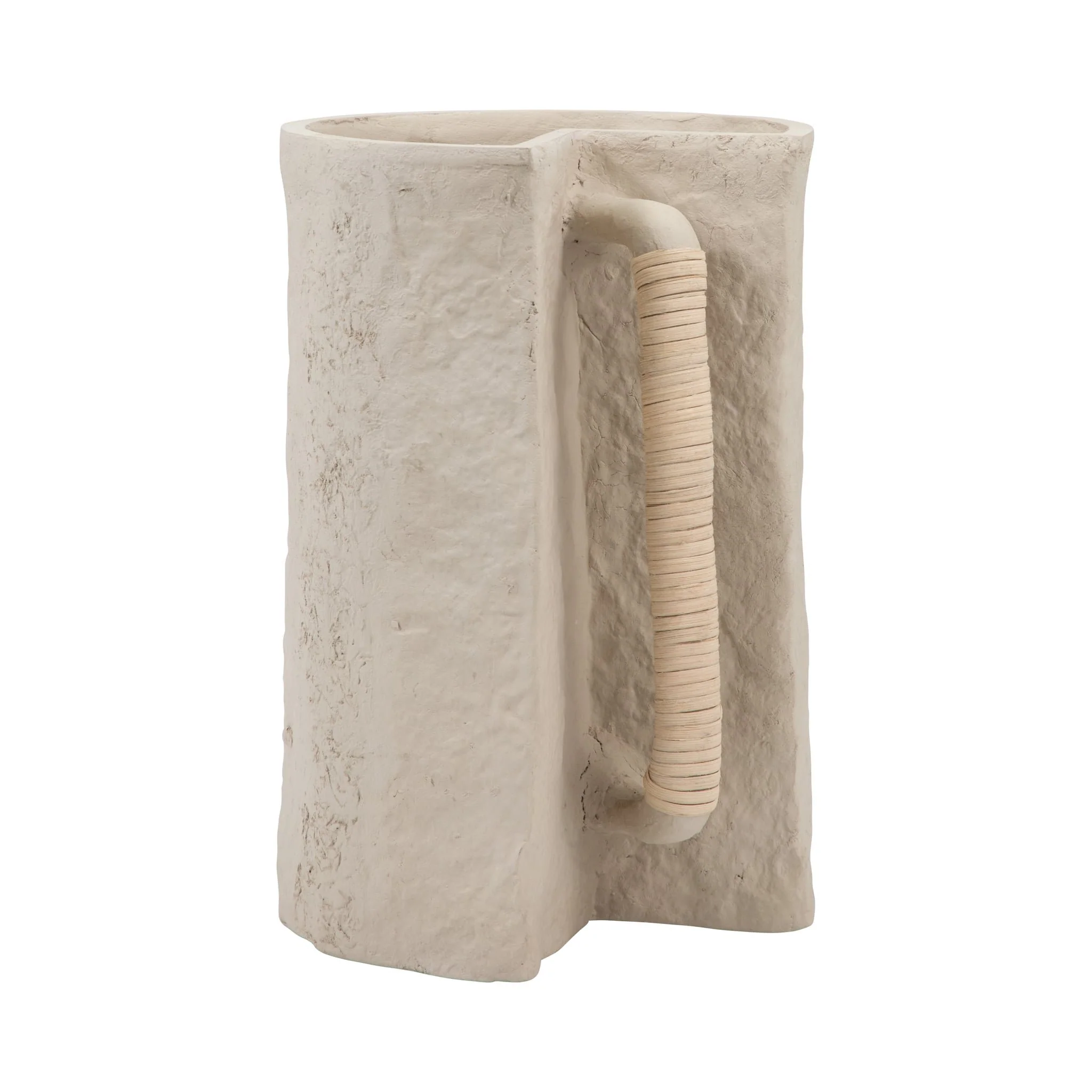 Ecomix, 12" Crafted Vase W Handle, Ivory - Image 4