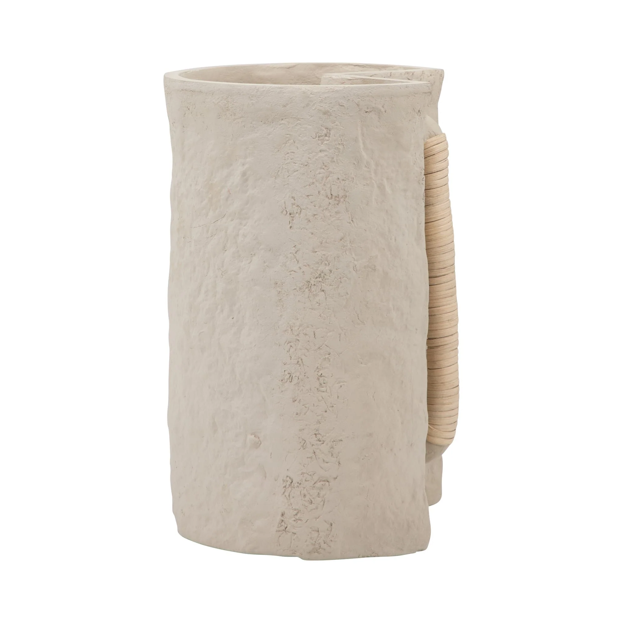 Ecomix, 12" Crafted Vase W Handle, Ivory - Image 5