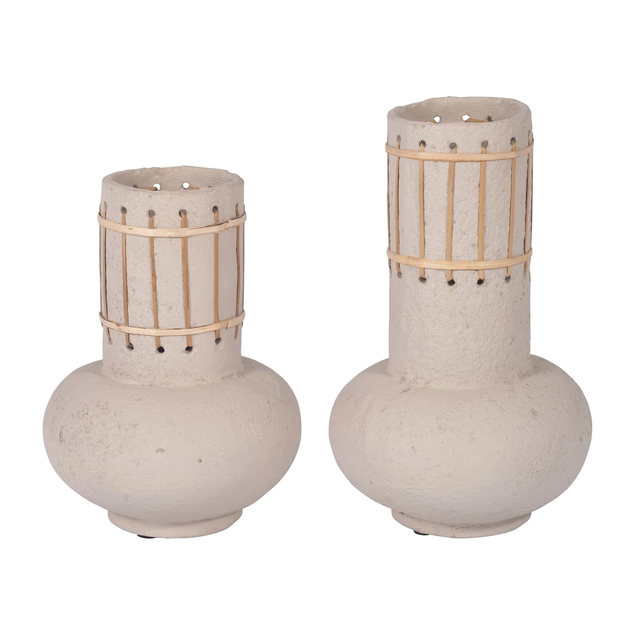 Ecomix, 12" Top Weave Nomad Vase, Ivory - Image 7