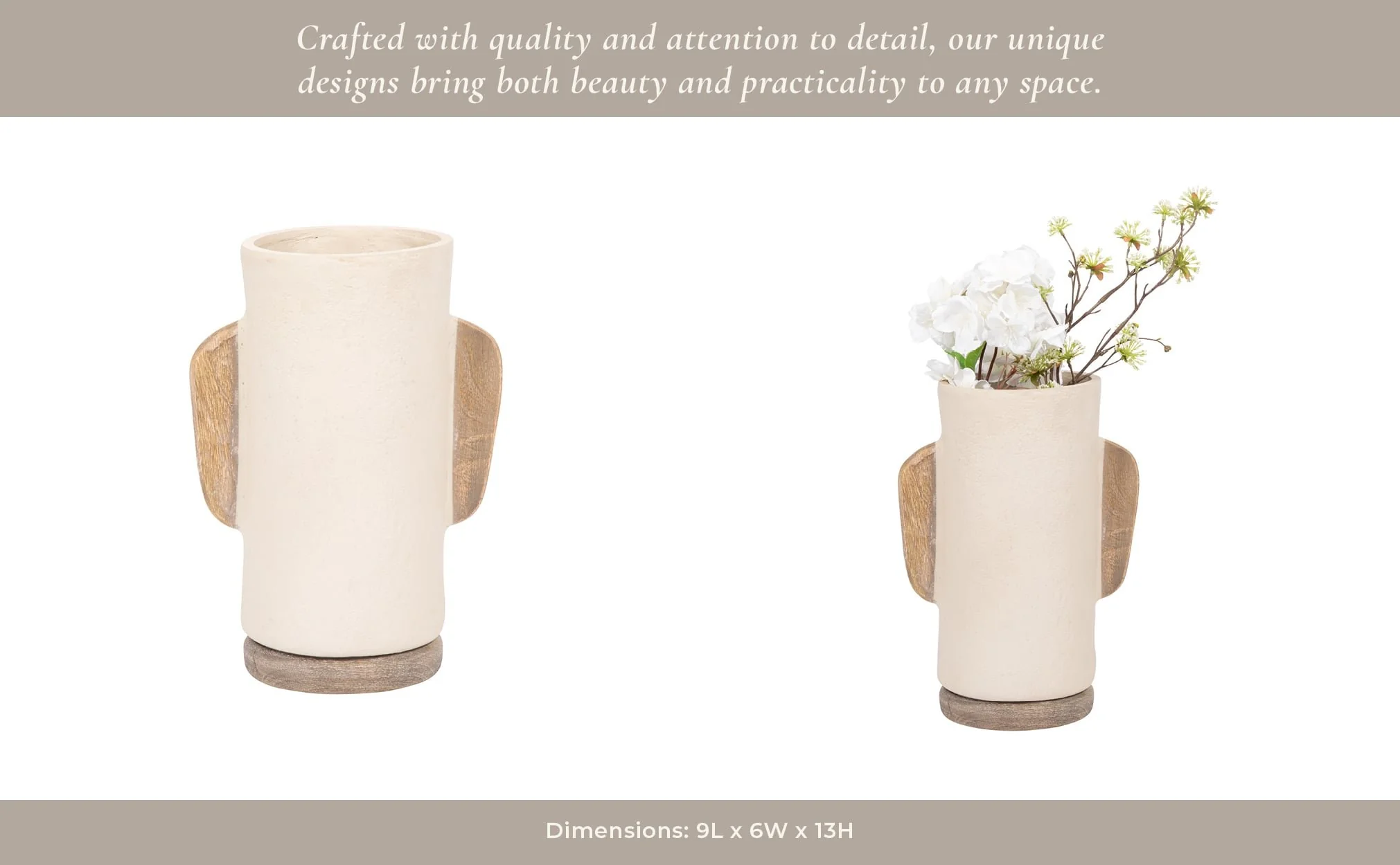 Ecomix, 13" Organic Vase, Ivory - Image 14