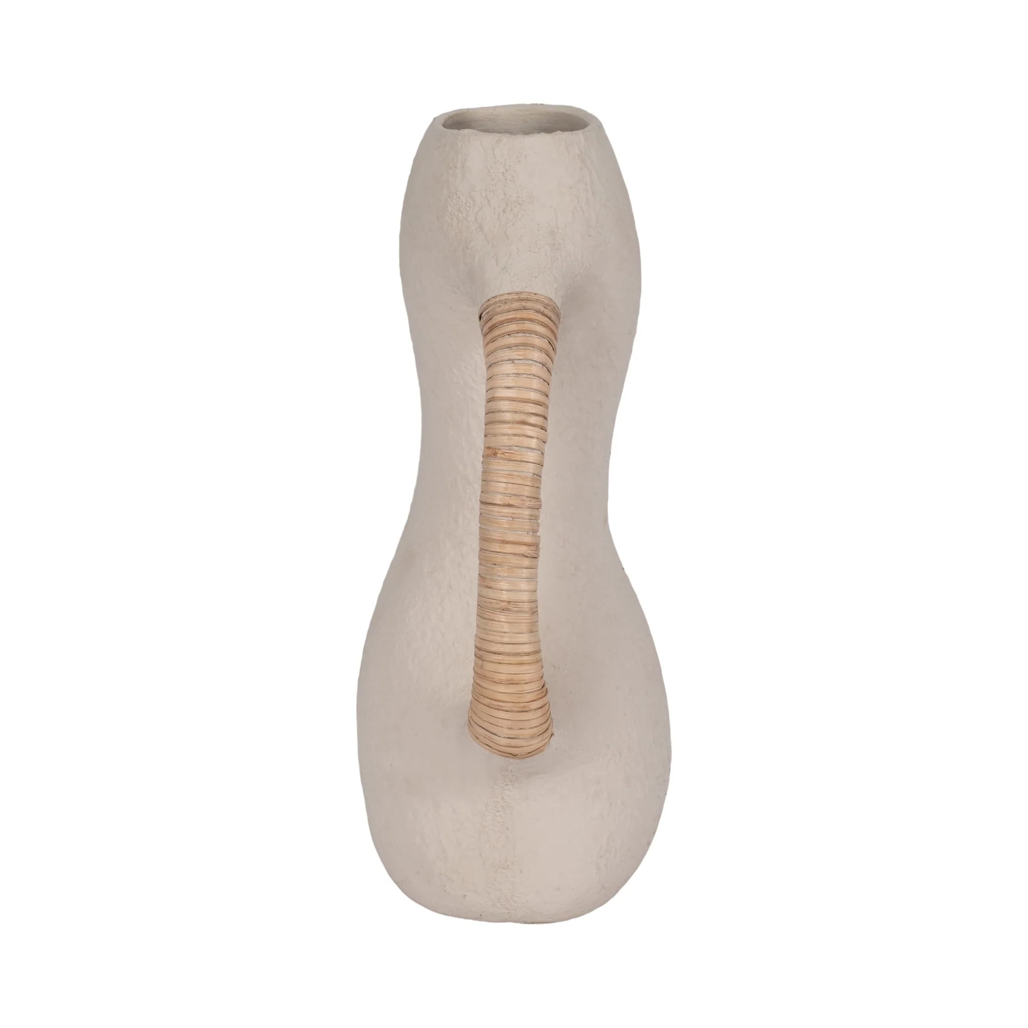 Ecomix, 13" Organic Vase With Caning, Ivory - Image 4