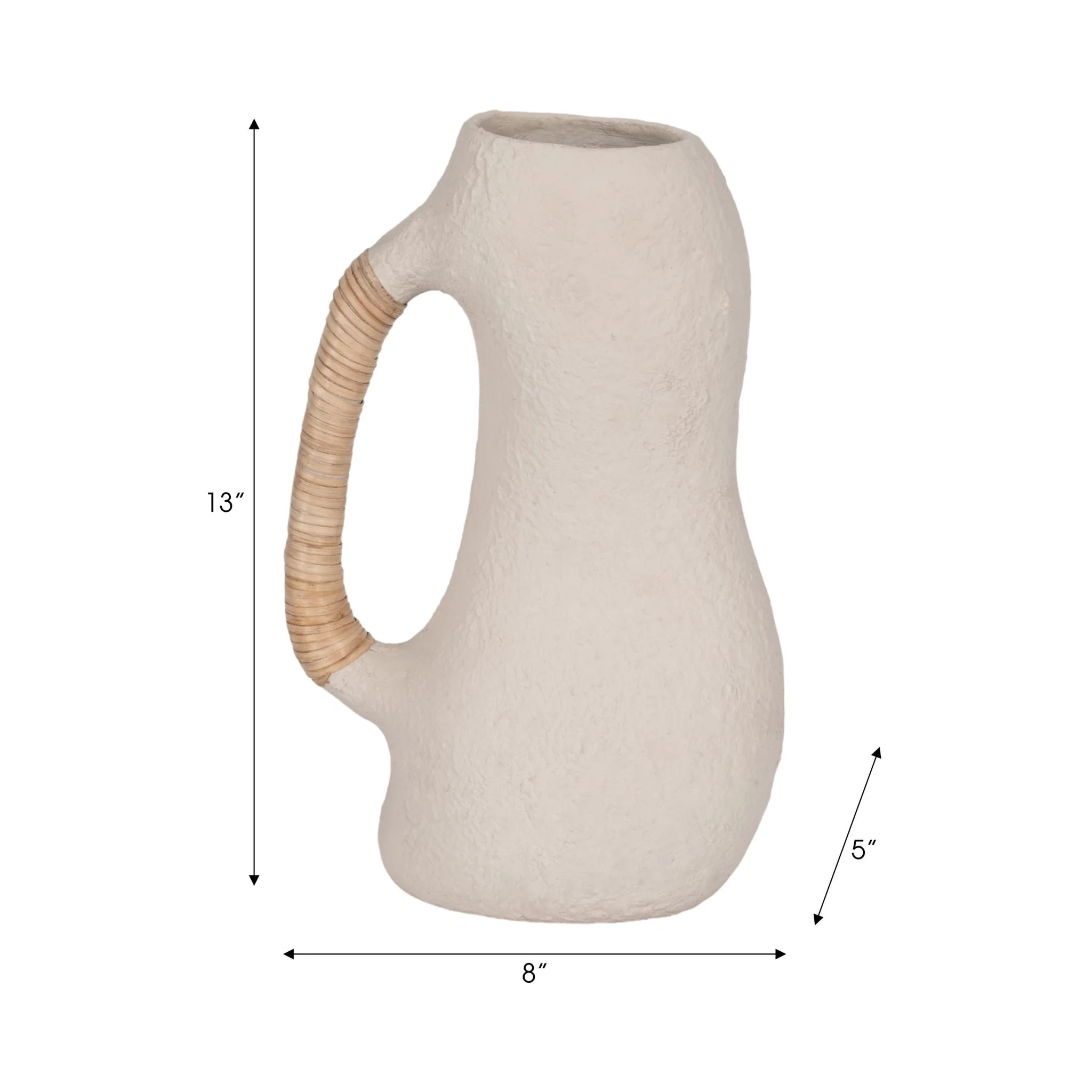 Ecomix, 13" Organic Vase With Caning, Ivory - Image 8