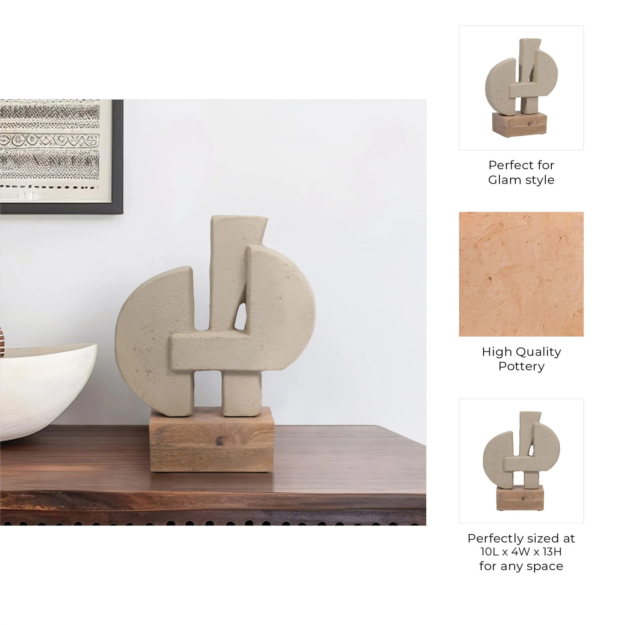 Ecomix, 13" Table Sculpture, Ivory - Image 10