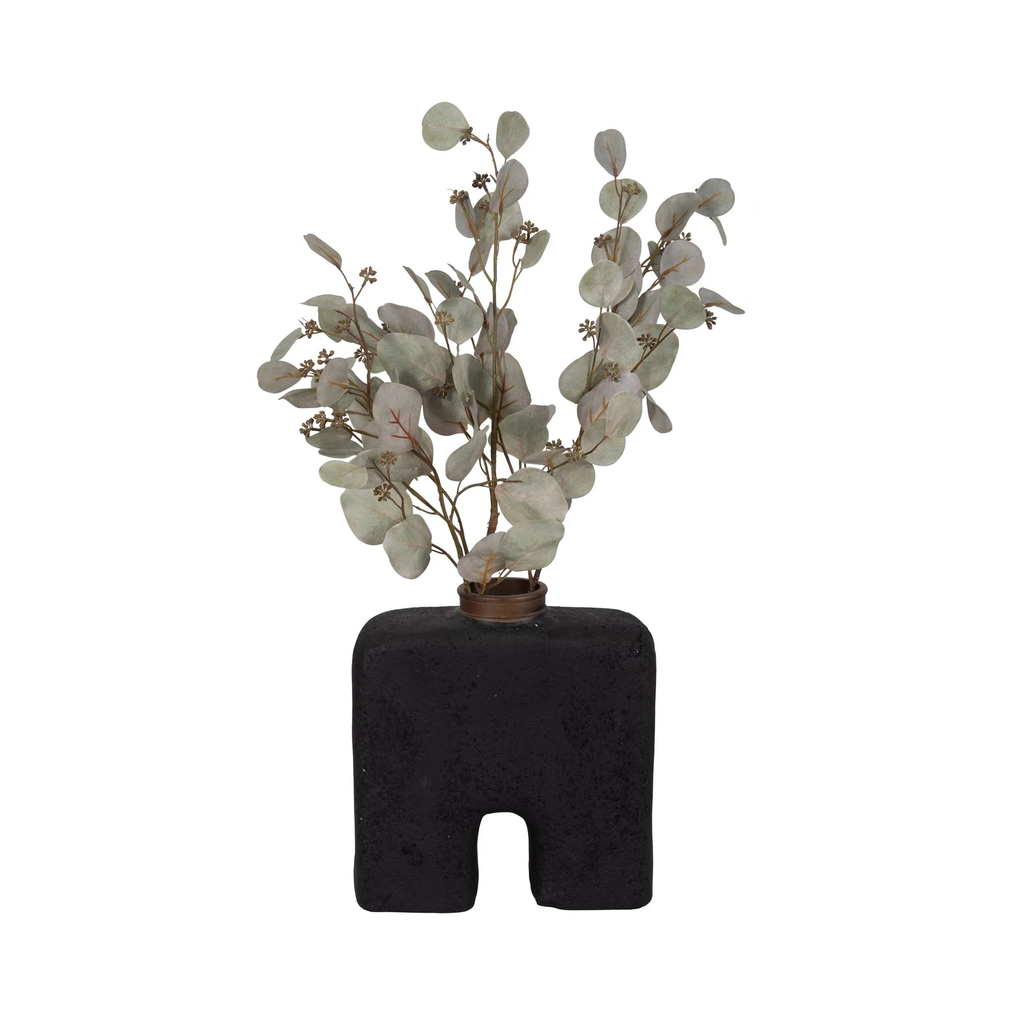 Ecomix, 13"h Abstract Vase, Black - Image 2