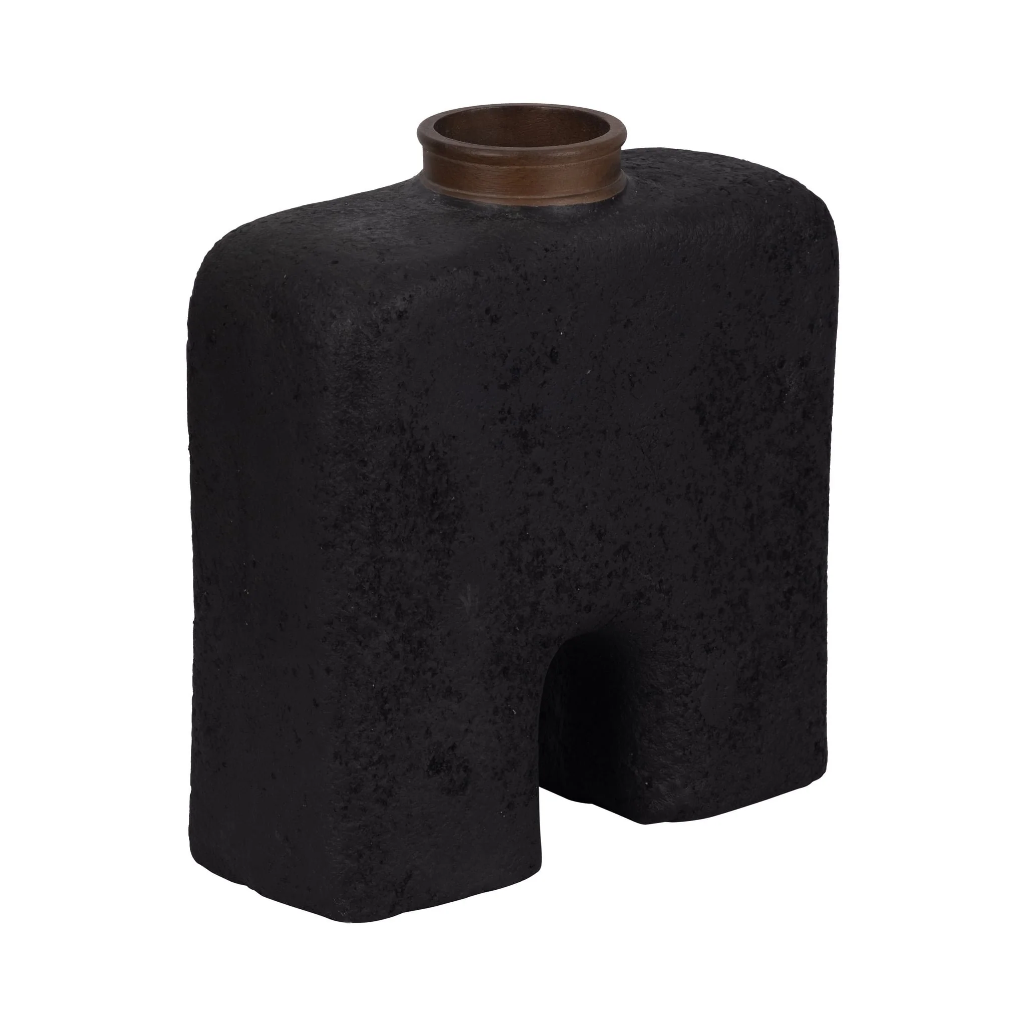 Ecomix, 13"h Abstract Vase, Black - Image 3
