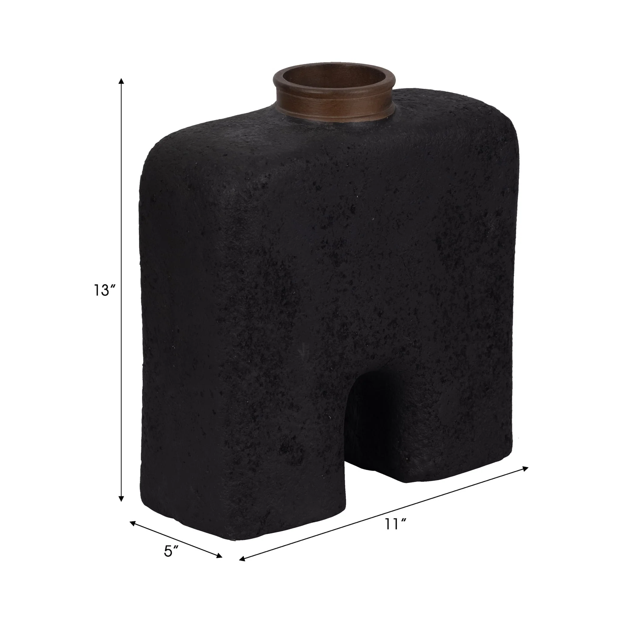 Ecomix, 13"h Abstract Vase, Black - Image 9