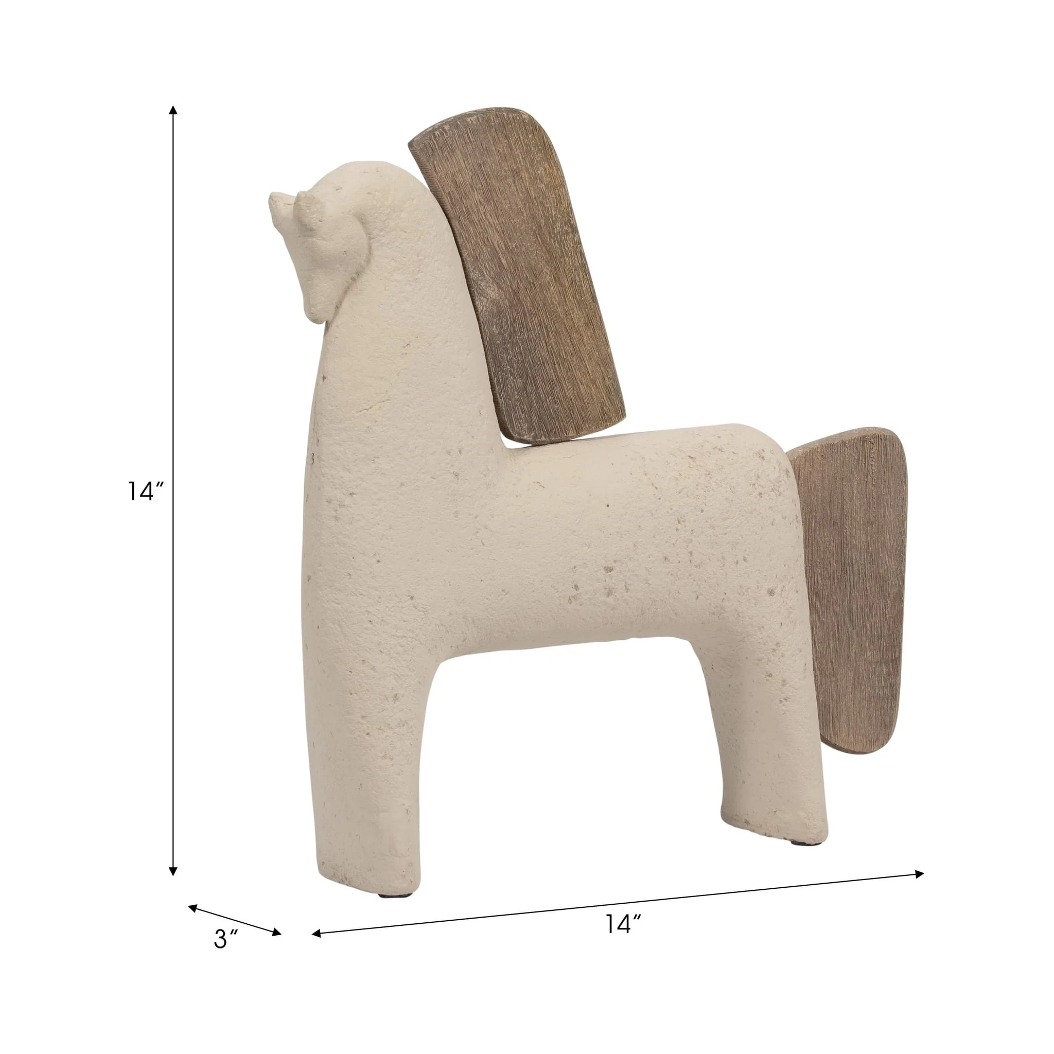 Ecomix, 14" Horse Deco, Ivory - Image 6
