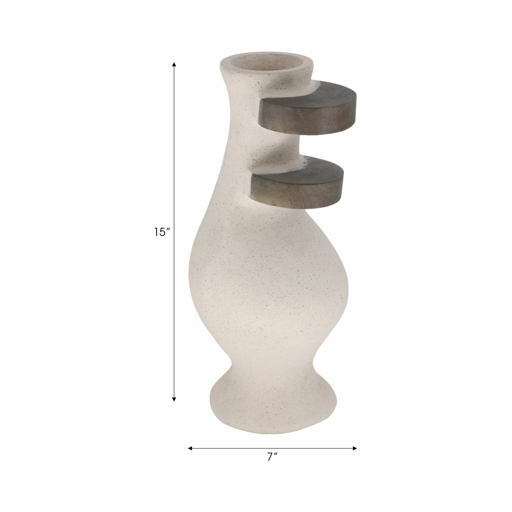Ecomix, 15" Abstract Vase, Ivory - Image 8