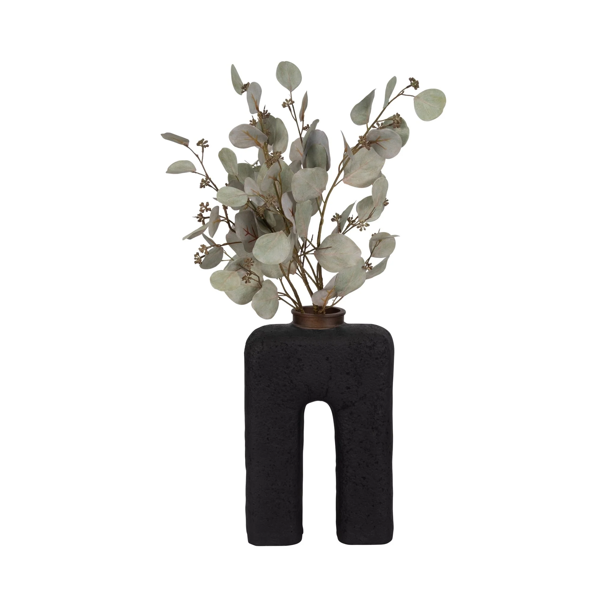 Ecomix, 15"h Abstract Vase, Black - Image 2