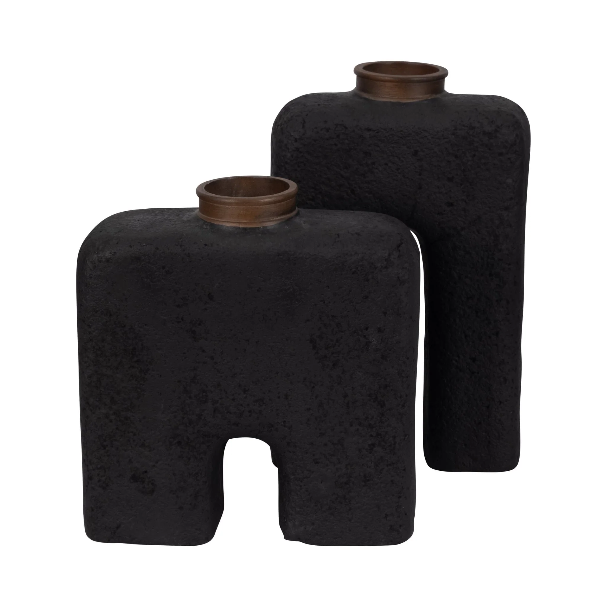 Ecomix, 15"h Abstract Vase, Black - Image 8