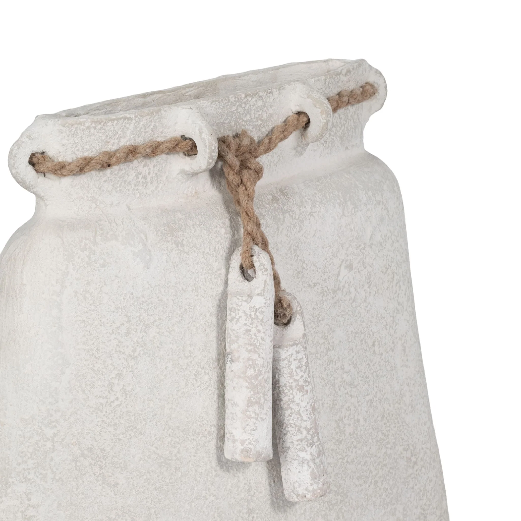 Ecomix, 16"h Vase W/ Jute Detail, White - Image 6