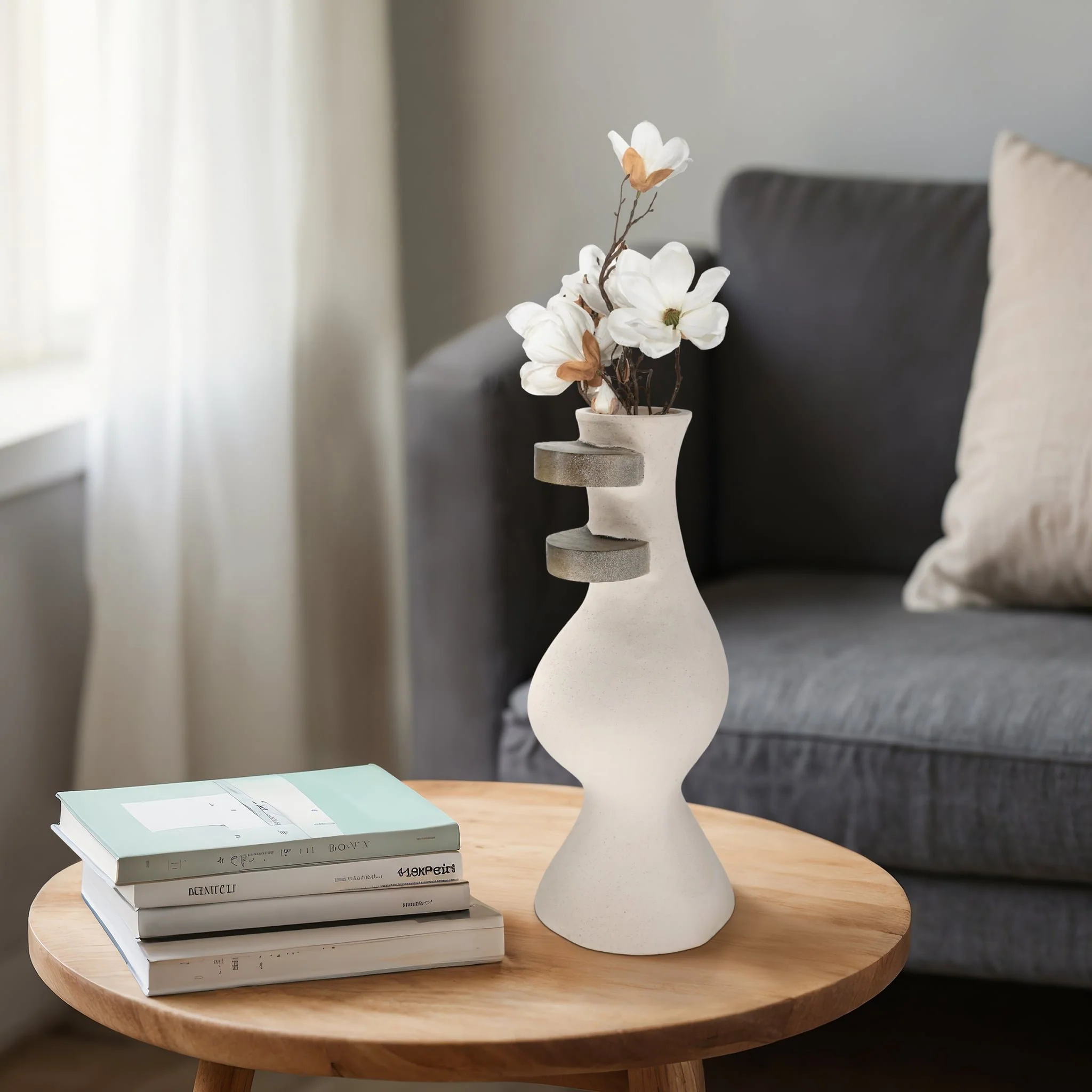 Ecomix, 18" Abstract Vase, Ivory - Image 12