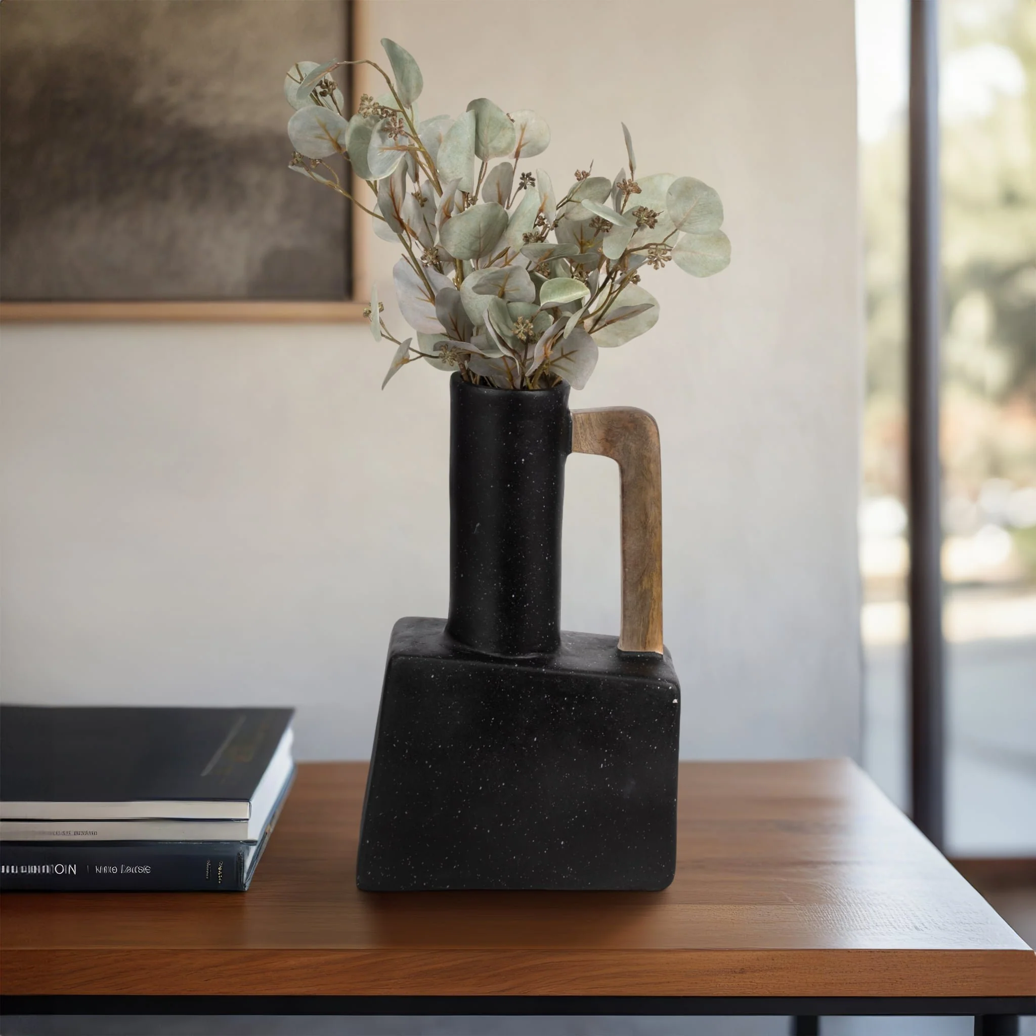 Ecomix, 18" Trendy Vase W Handle, Black - Image 11