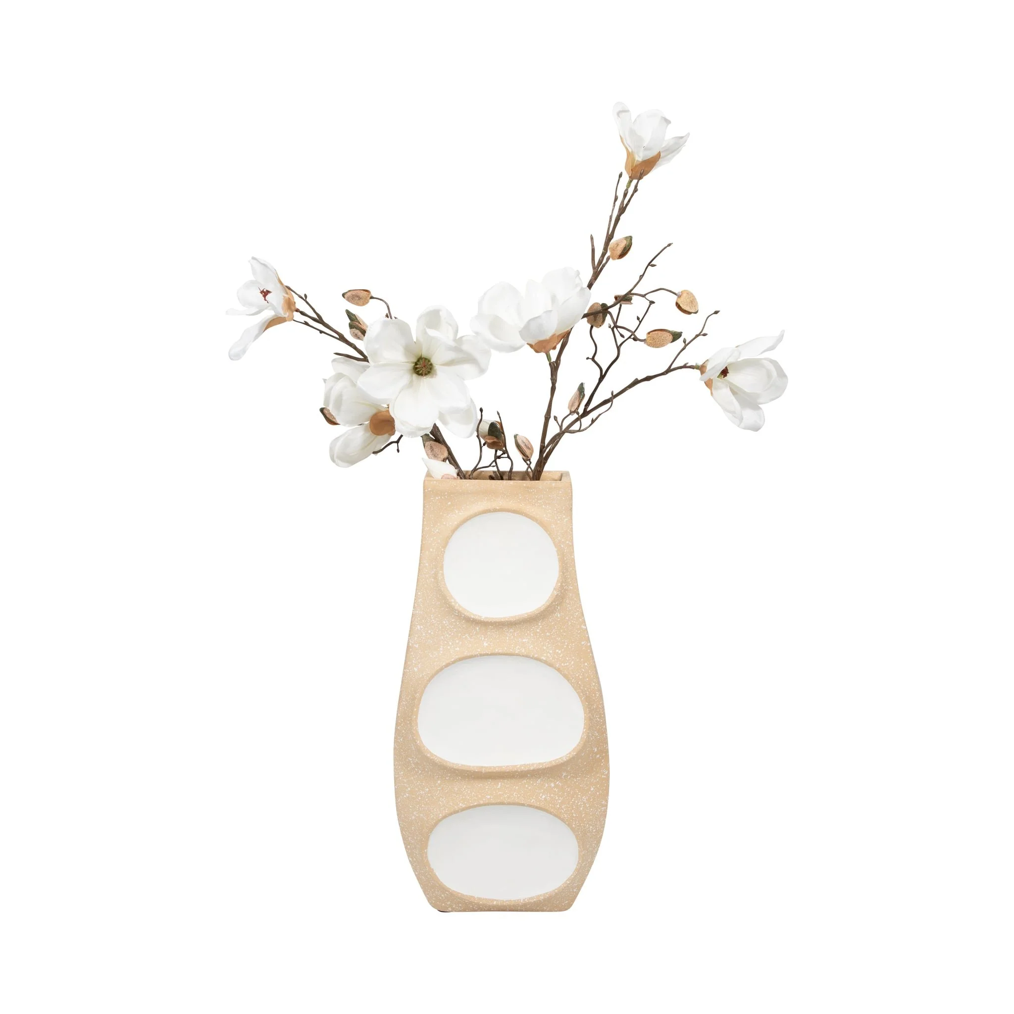 Ecomix, 19" Big Polka Dot Vase, Ivory - Image 2
