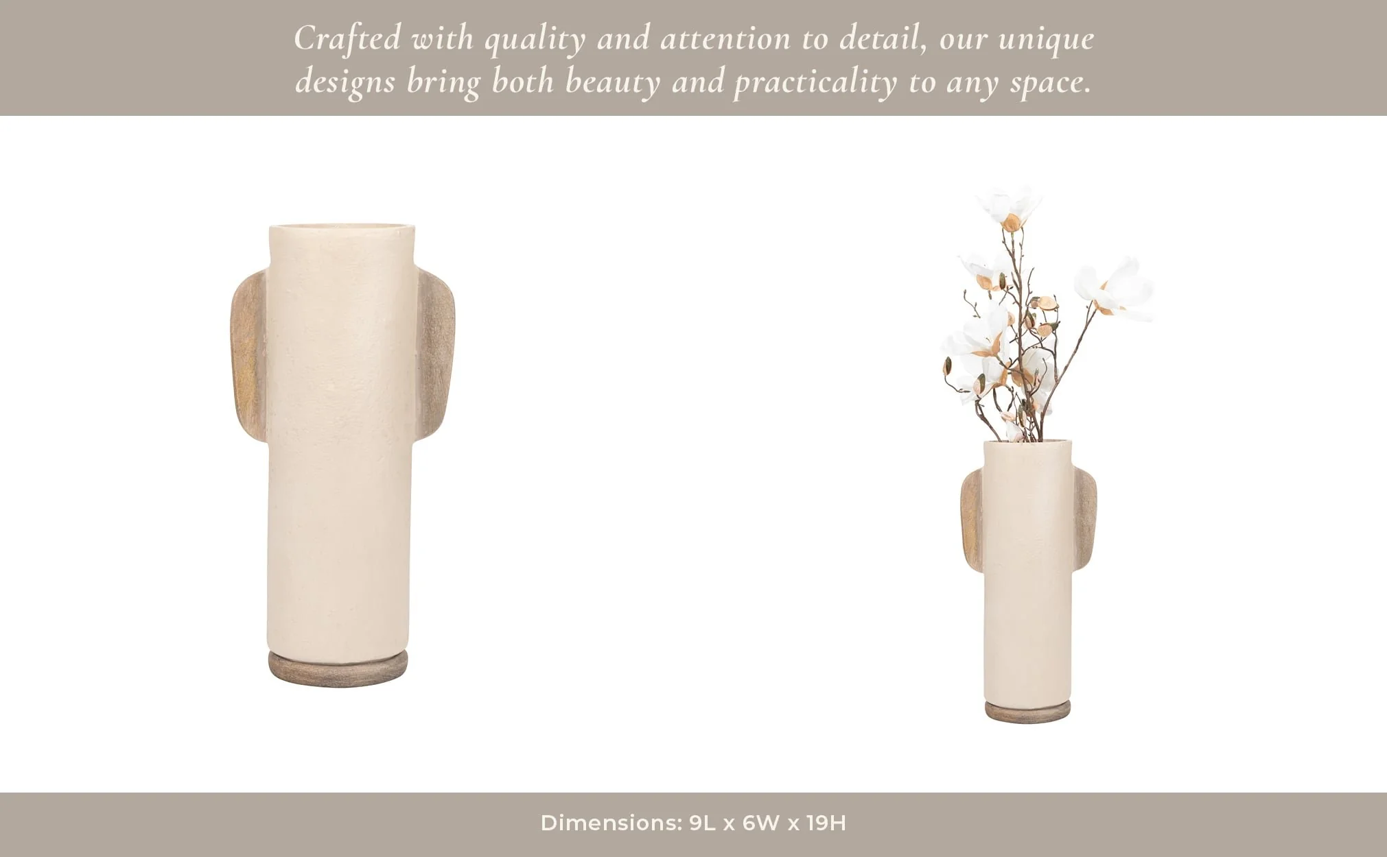 Ecomix, 19" Organic Vase, Ivory - Image 12