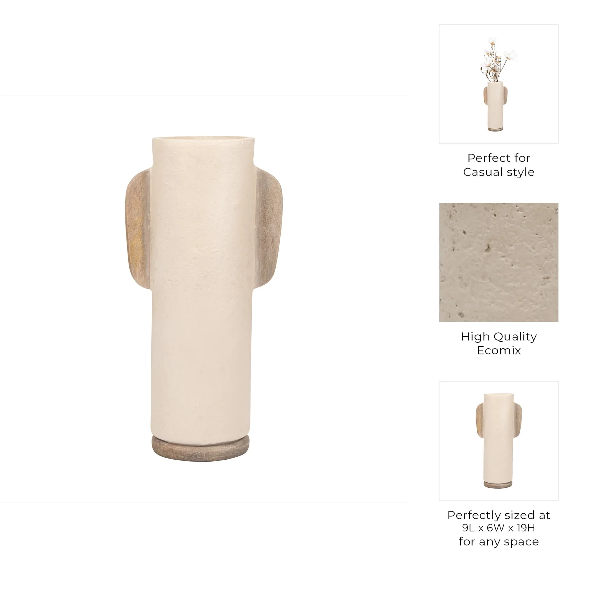 Ecomix, 19" Organic Vase, Ivory - Image 9