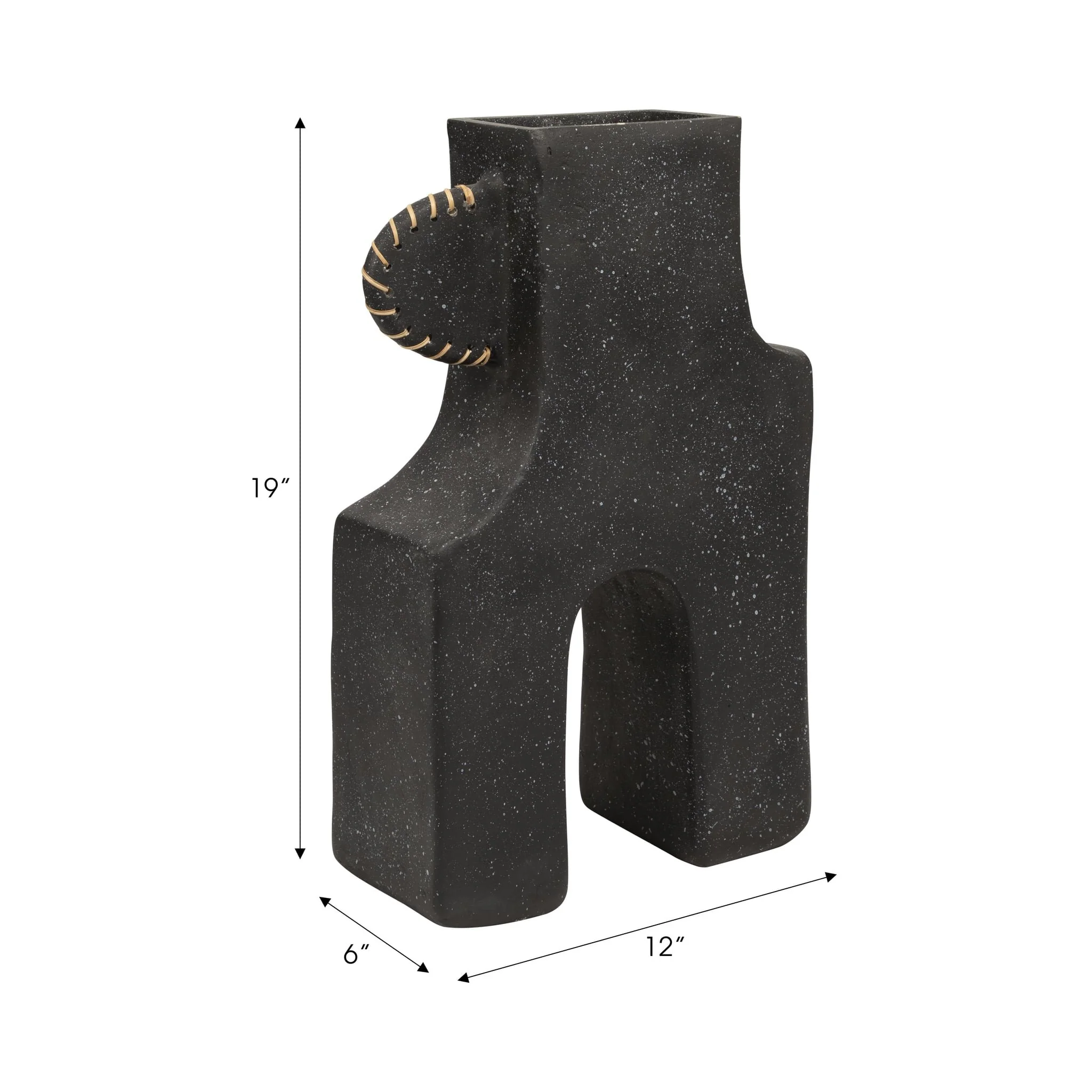 Ecomix, 19"h Abstract Vase, Black - Image 9