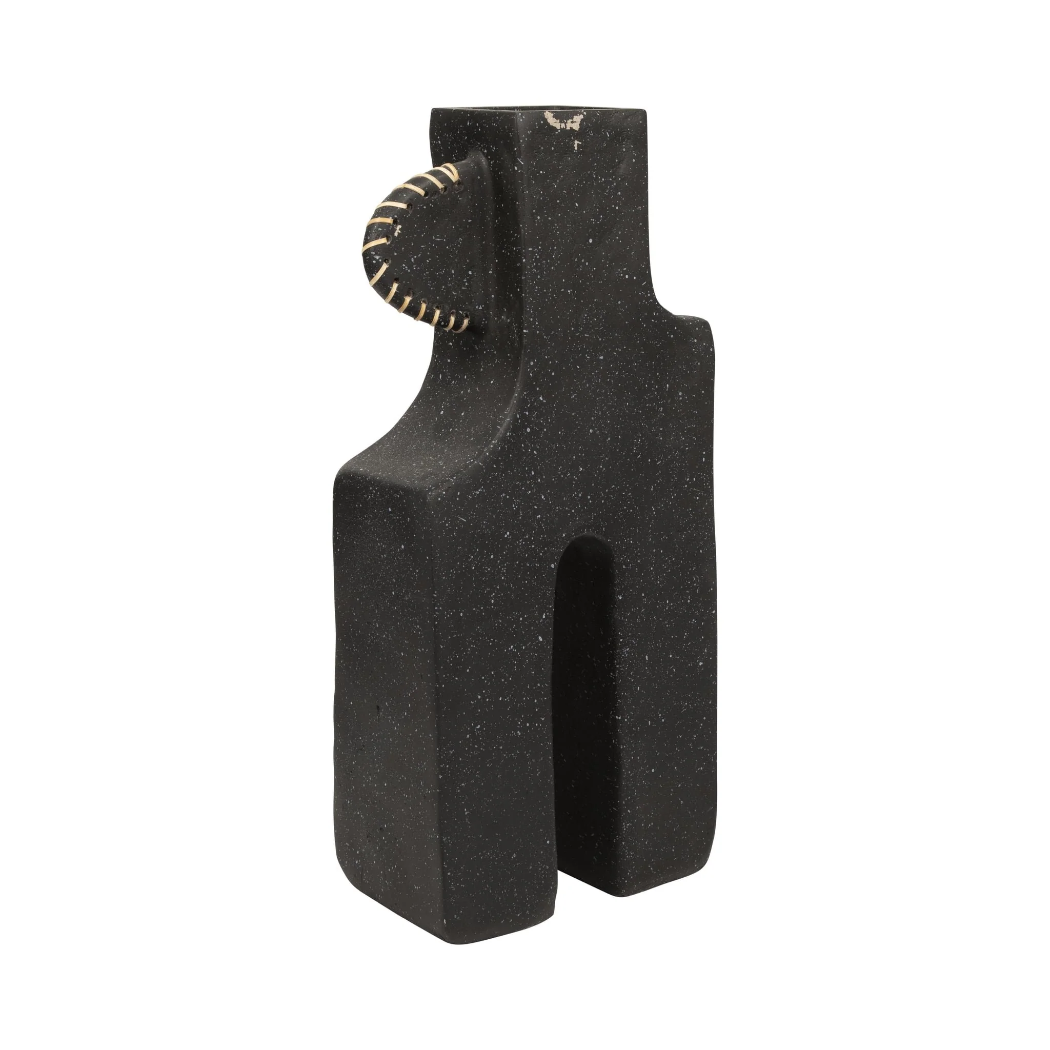 Ecomix, 21"h Abstract Vase, Black - Image 3