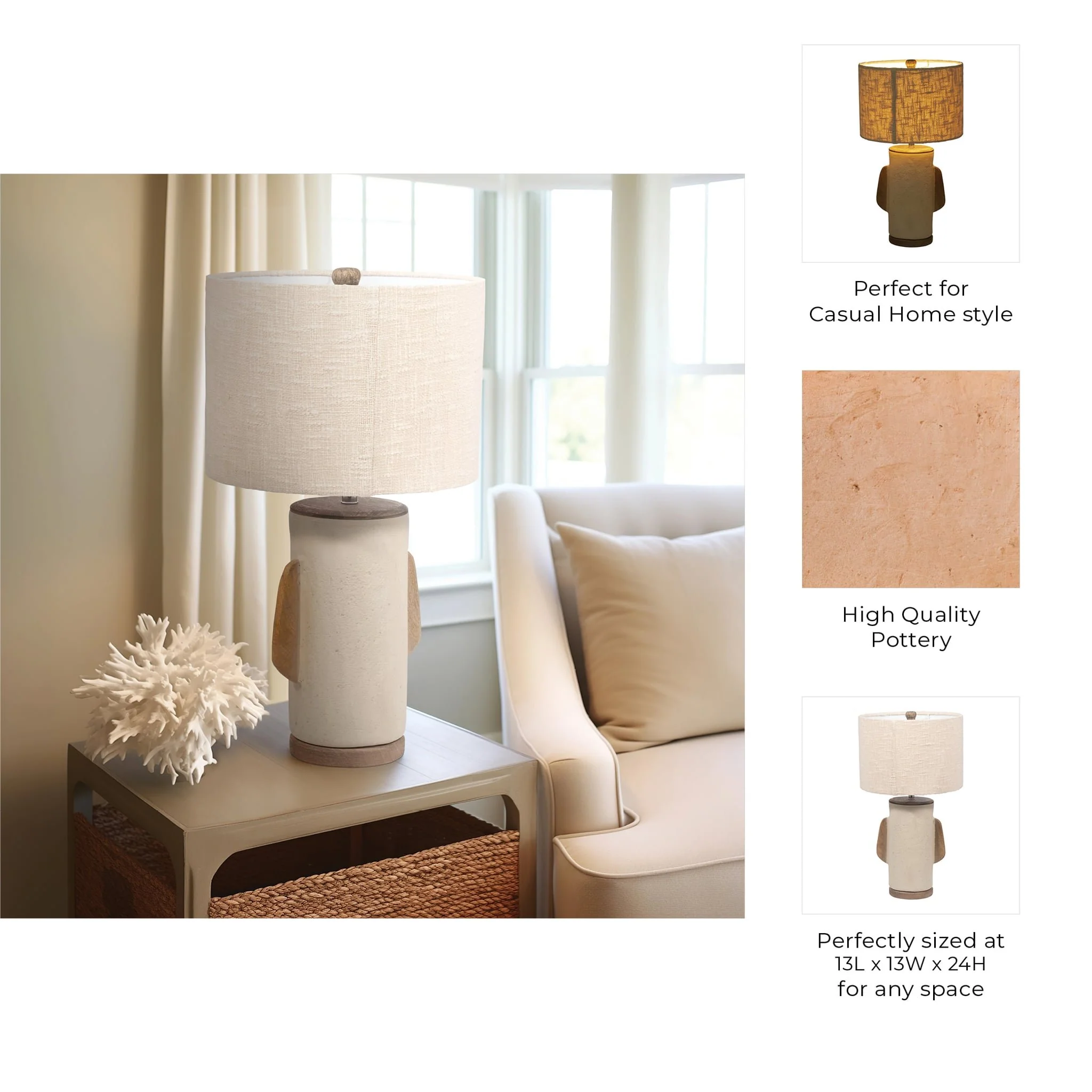 Ecomix, 24" Organic Table Lamp, Ivory - Image 10