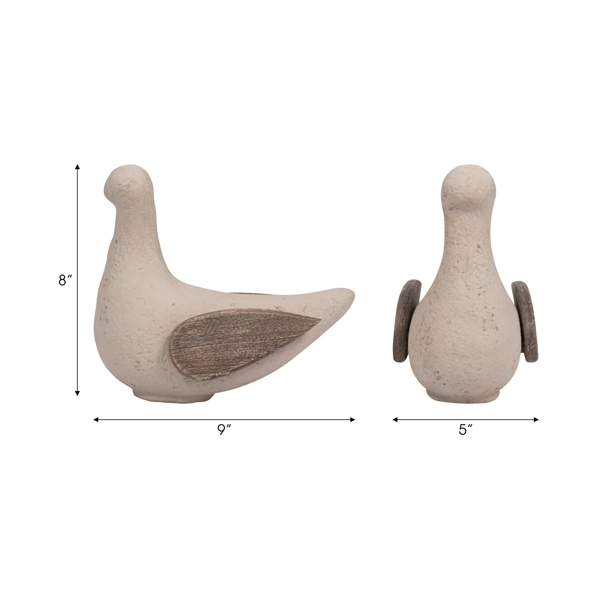 Ecomix, 9" Bird Deco, Ivory - Image 3