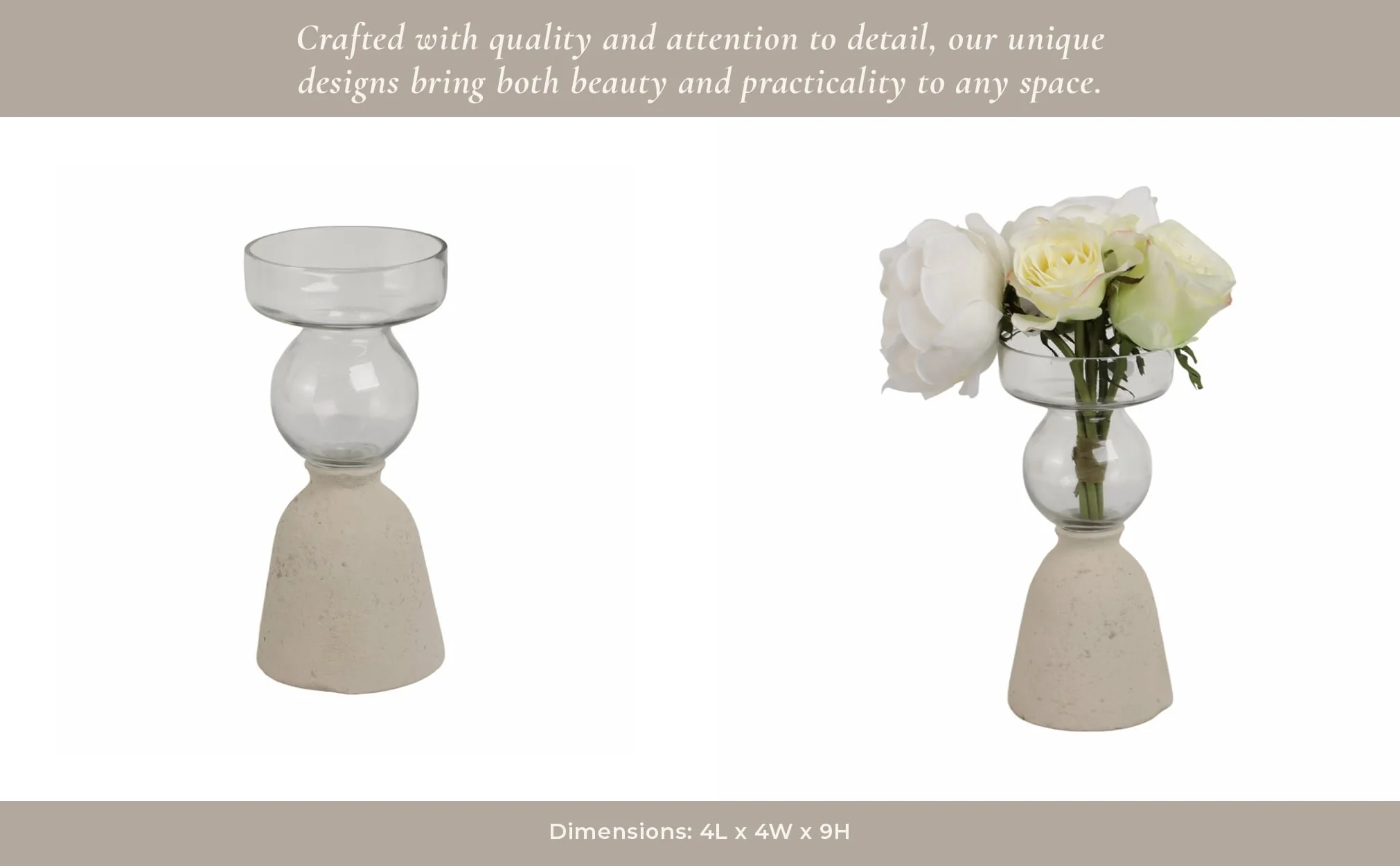 Ecomix/glass, 9" Vase, Ivory - Image 15
