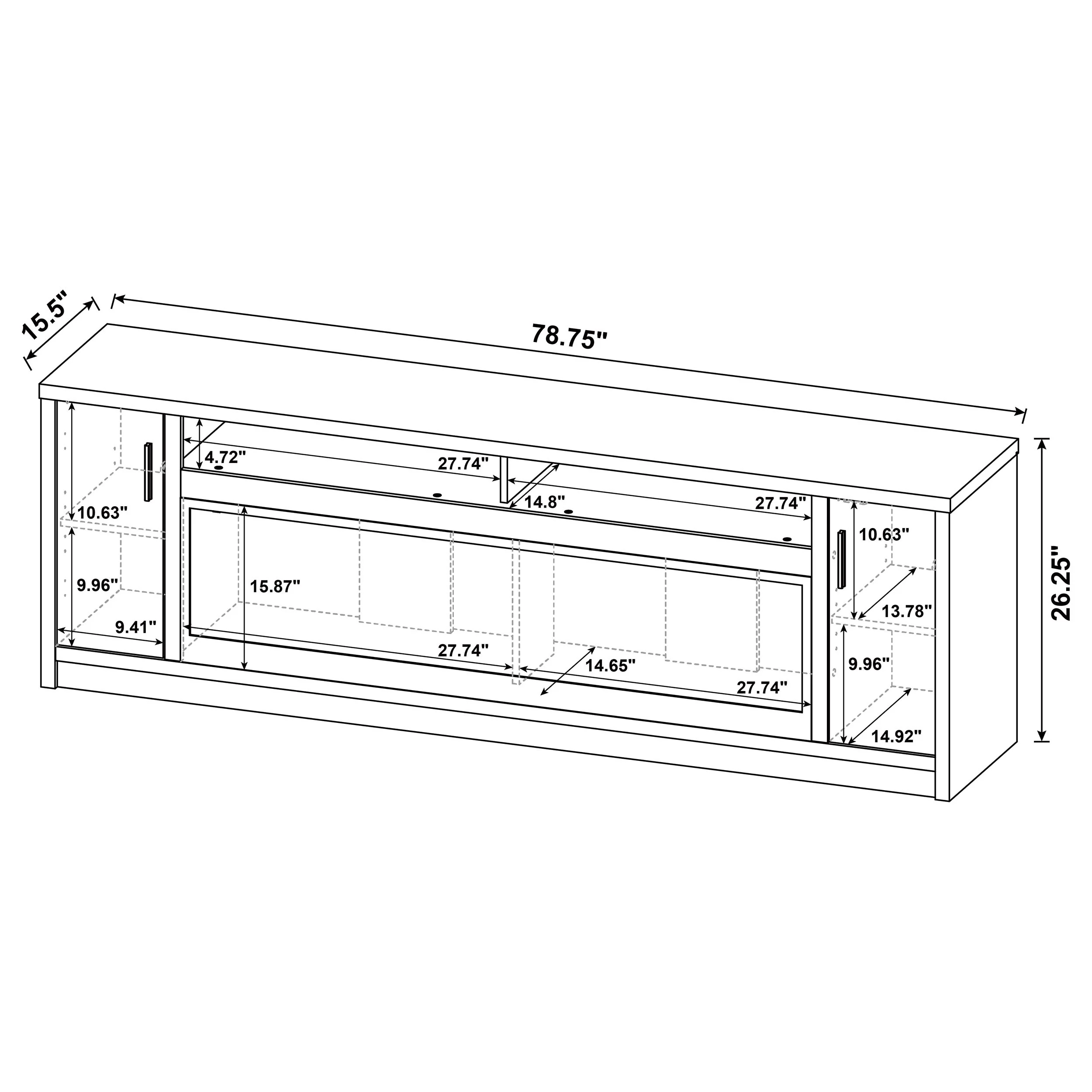 Eddy TV Stand Fireplace Console - Image 15