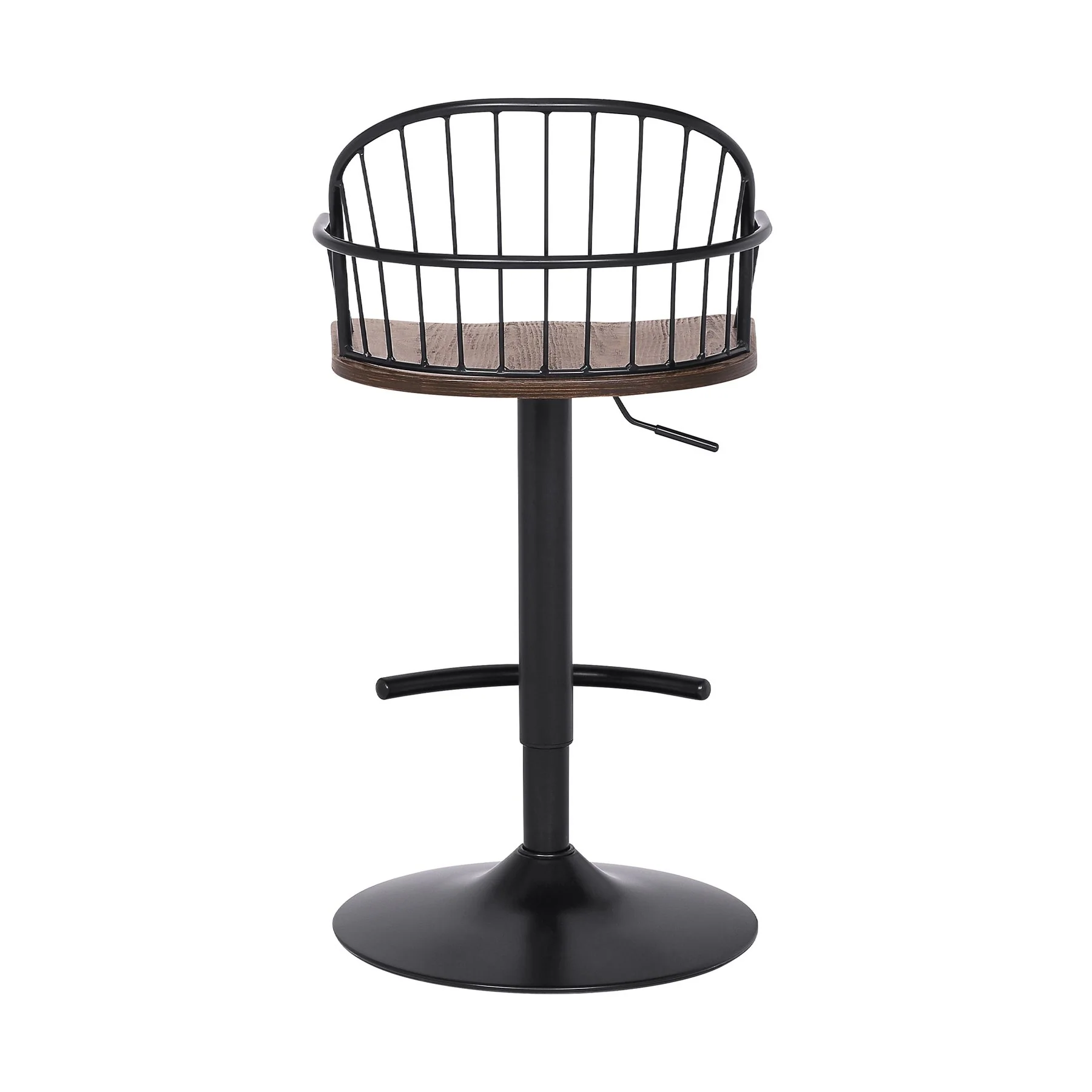 Edward Adjustable Walnut Glazed Barstool in Black Powder Coated Finish - Image 5