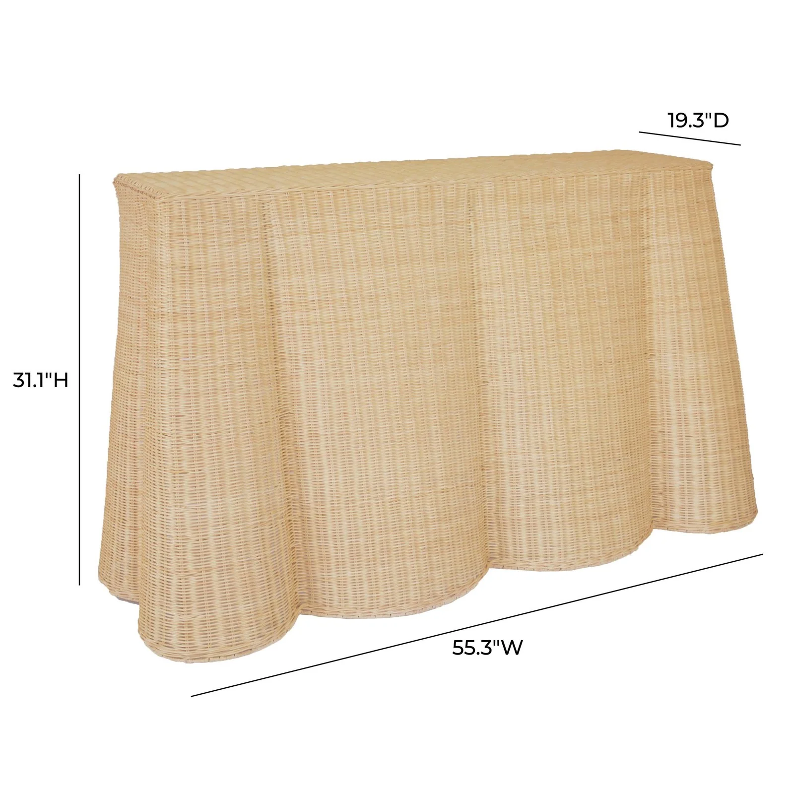 Egan Natural Rattan Console Table - Image 4