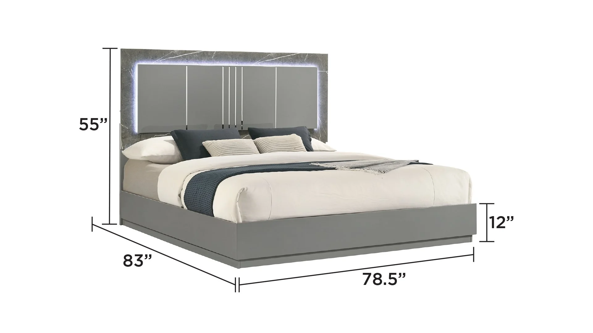 Elara King Bed Gray - Image 2
