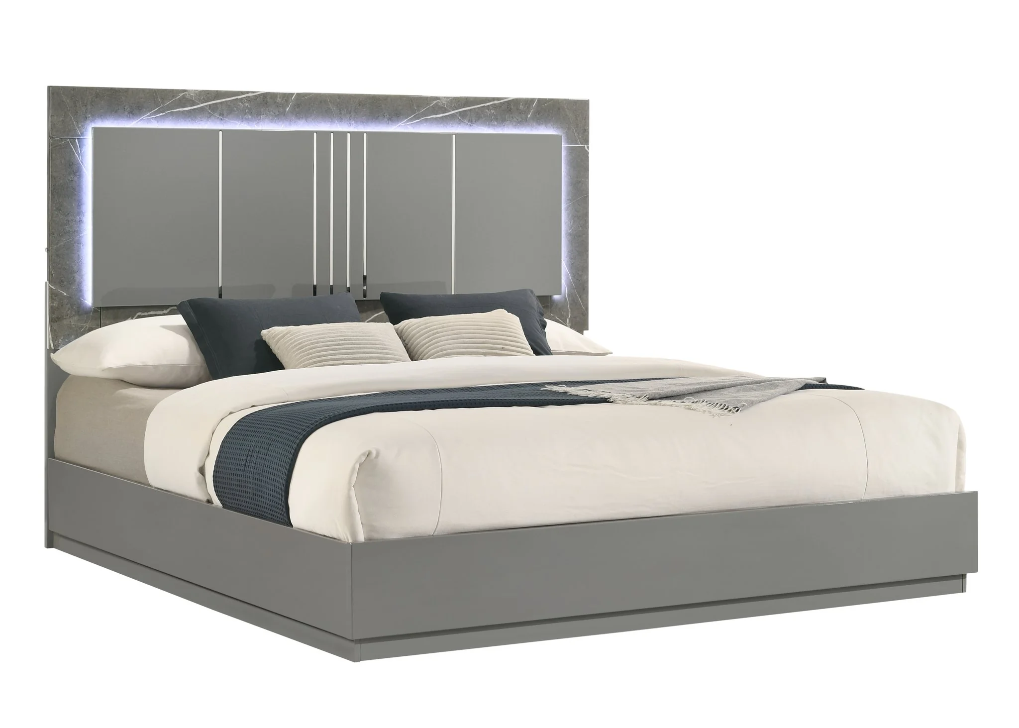 Elara Queen 4PC Bedroom Set Gray - Image 2