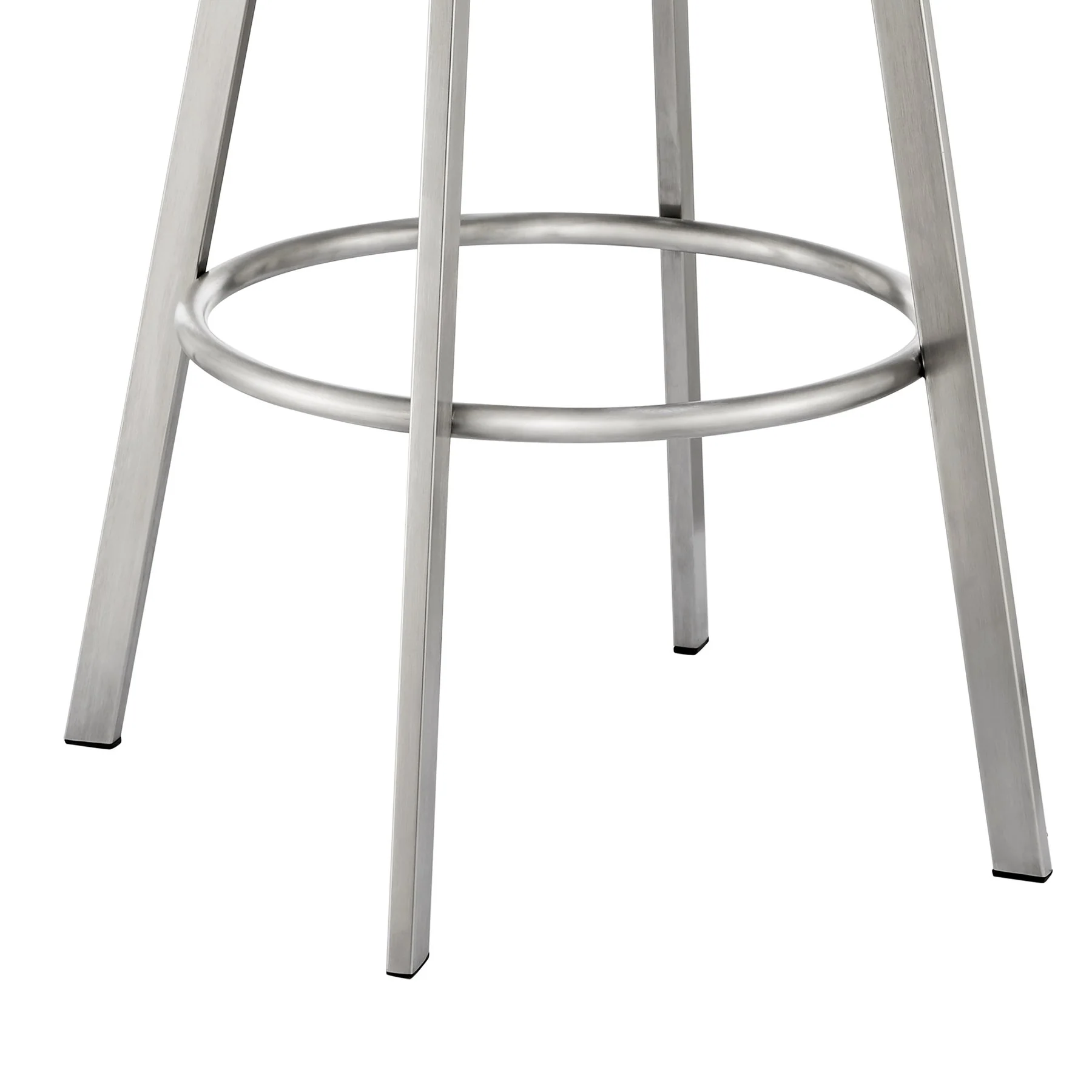 Eleanor 26" Swivel Counter Stool in Brushed Stainless Steel with White Faux Leather - Image 8