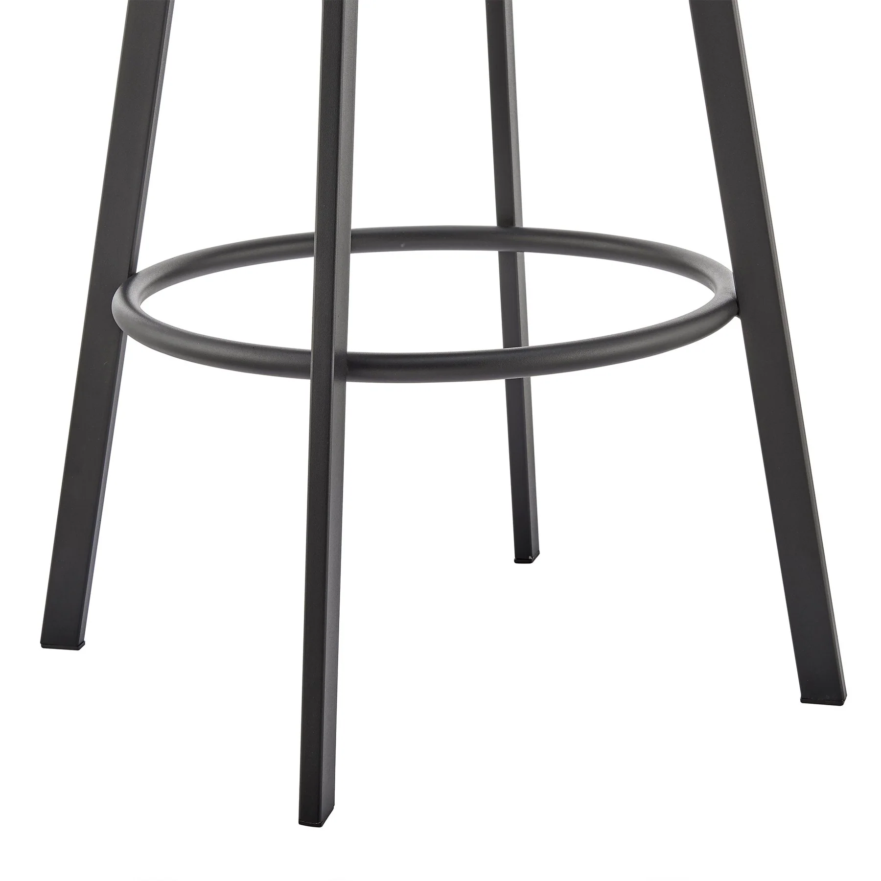 Eleanor Swivel Counter Stool in Black Metal with Gray Faux Leather - Image 8