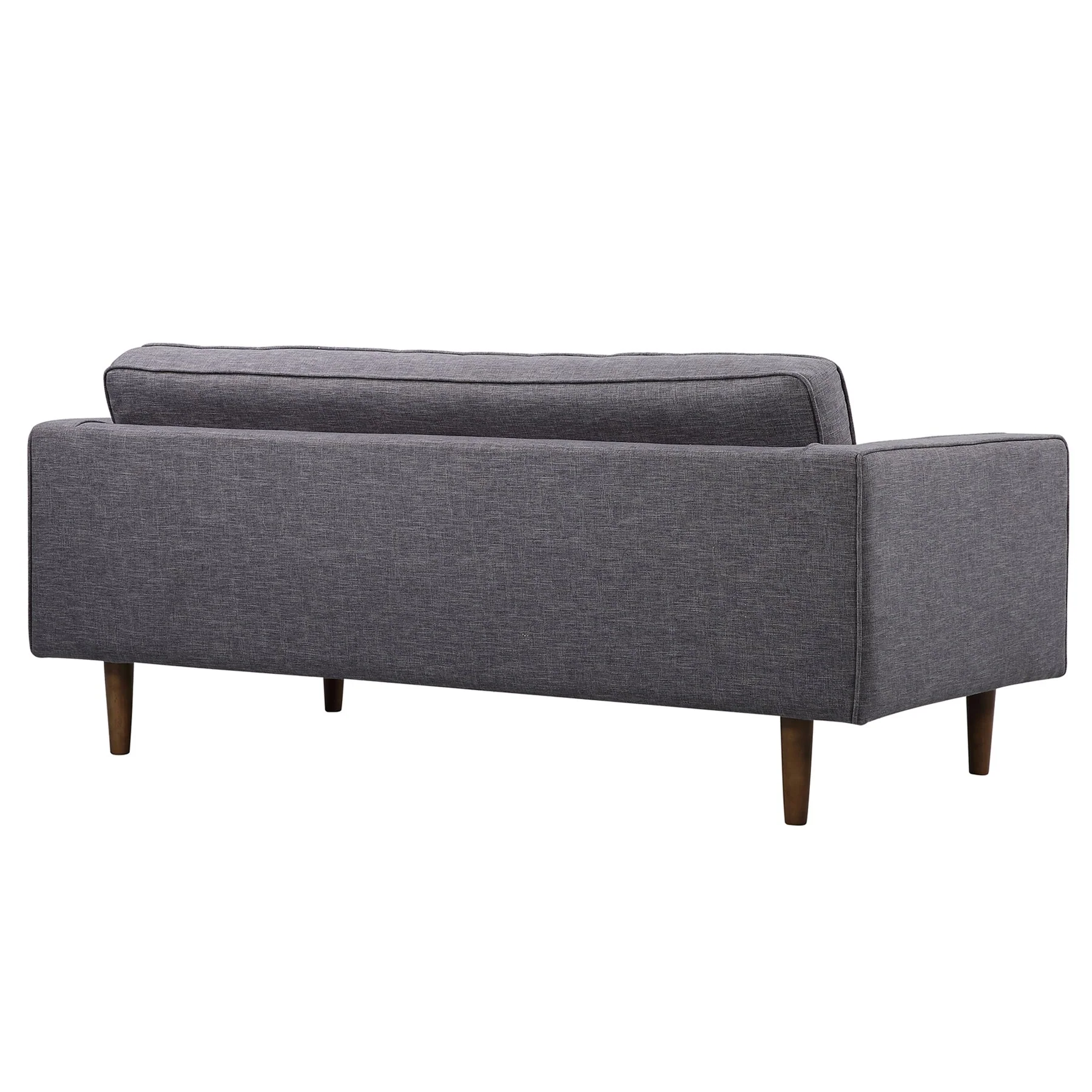 Element Mid-Century Modern Loveseat in Dark Gray Linen and Walnut Legs - Image 3